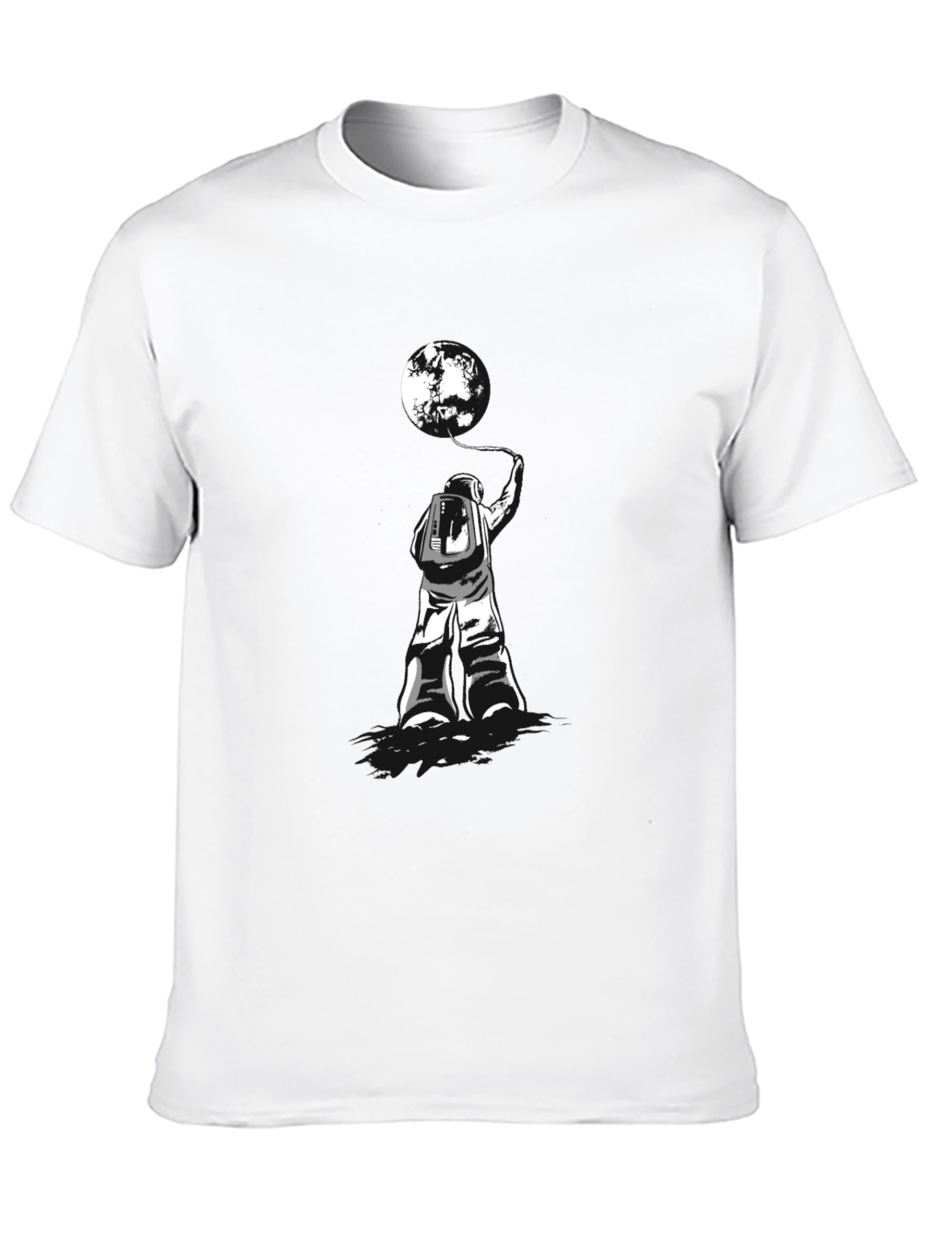 Astronaut Moon T-Shirt - Black Graphic Tee