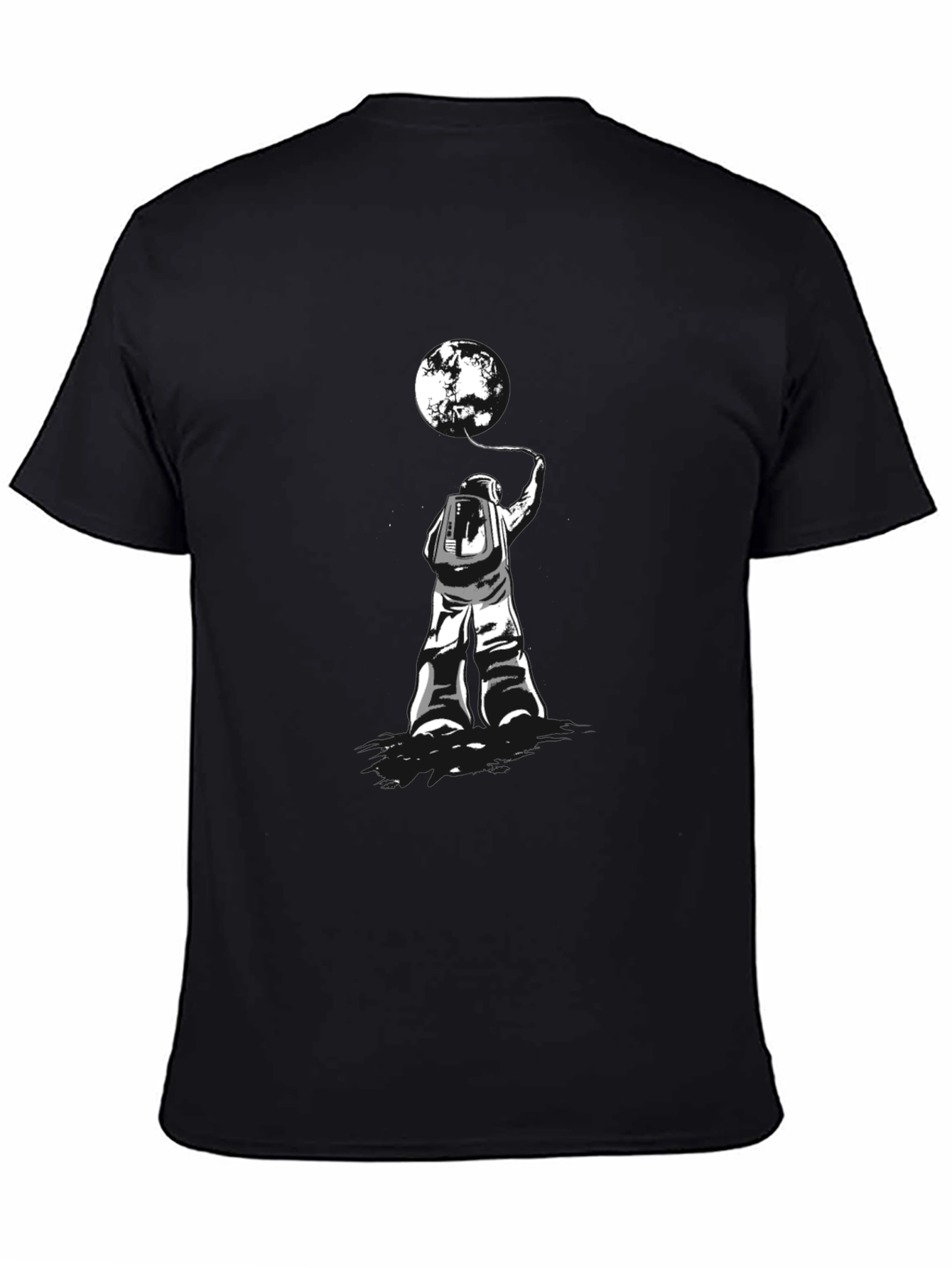 Astronaut Moon T-Shirt - Black Graphic Tee