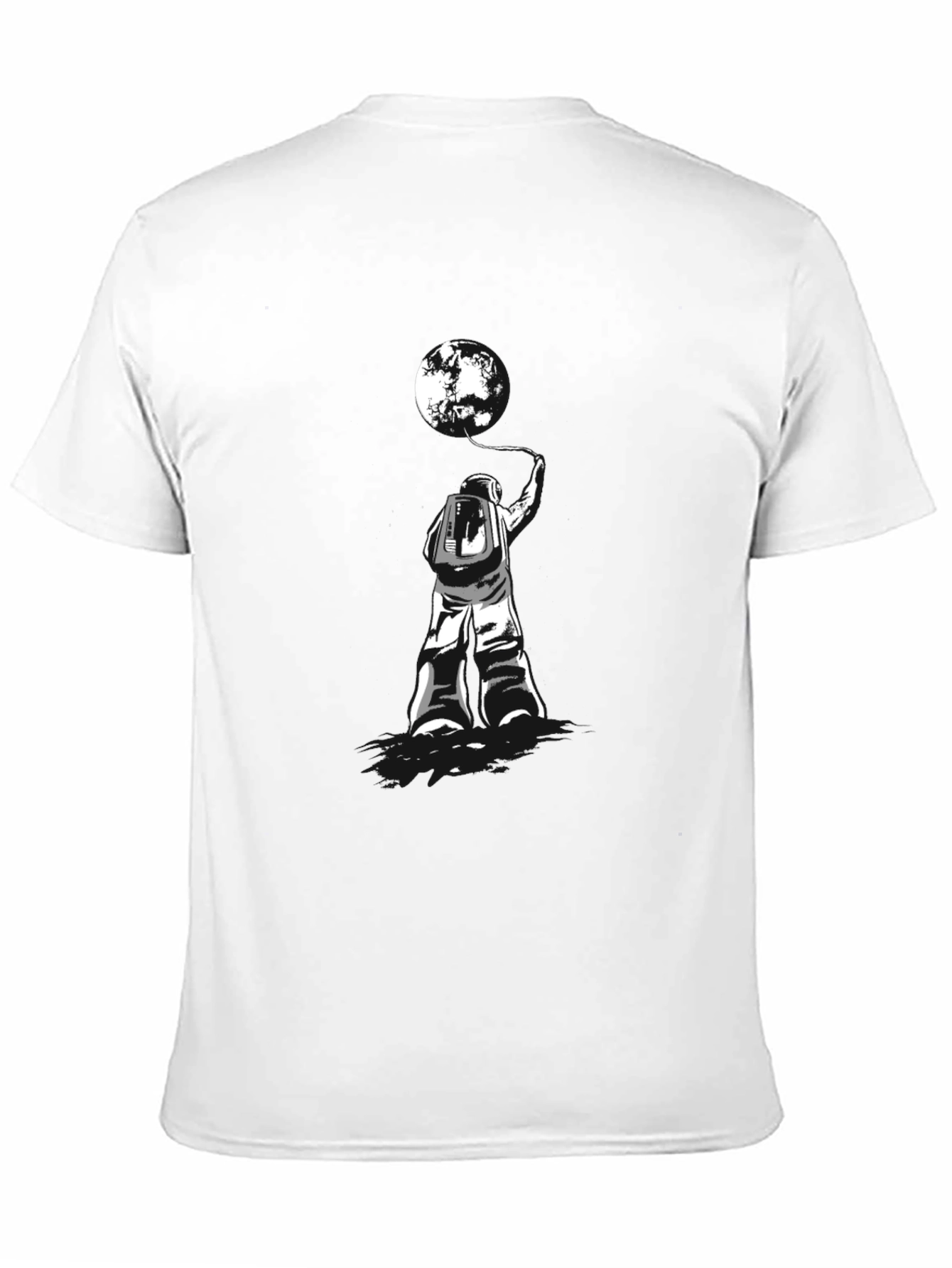 Astronaut Moon T-Shirt - Black Graphic Tee