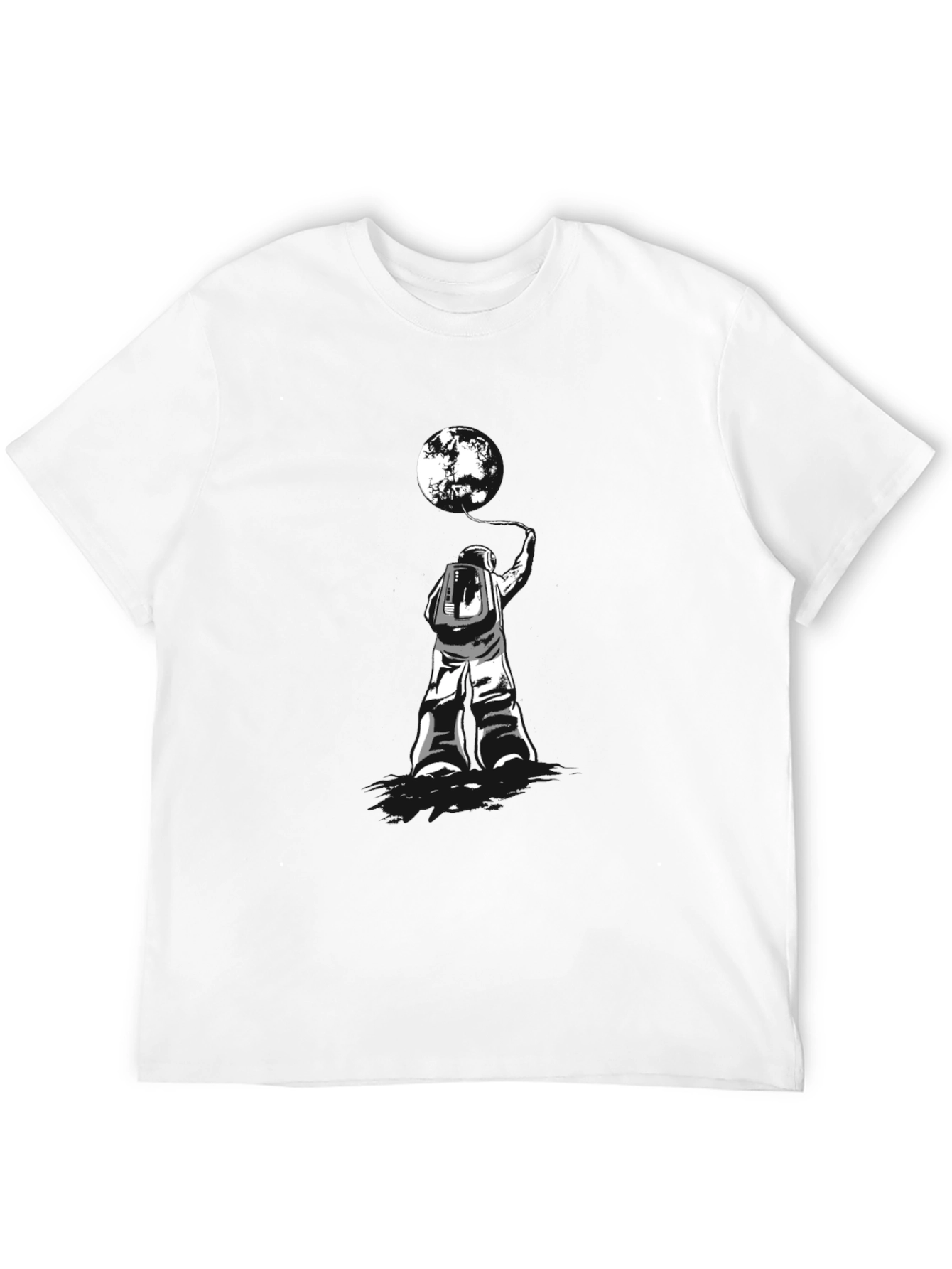 Astronaut Moon T-Shirt - Black Graphic Tee