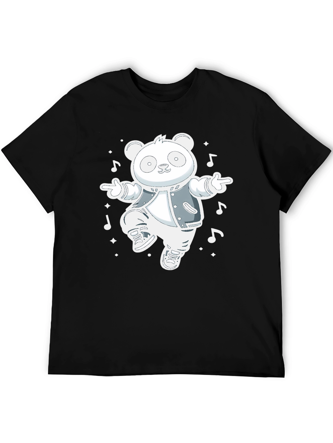 Dancing Panda Graphic Tee - Stylish Black Cotton T-Shirt