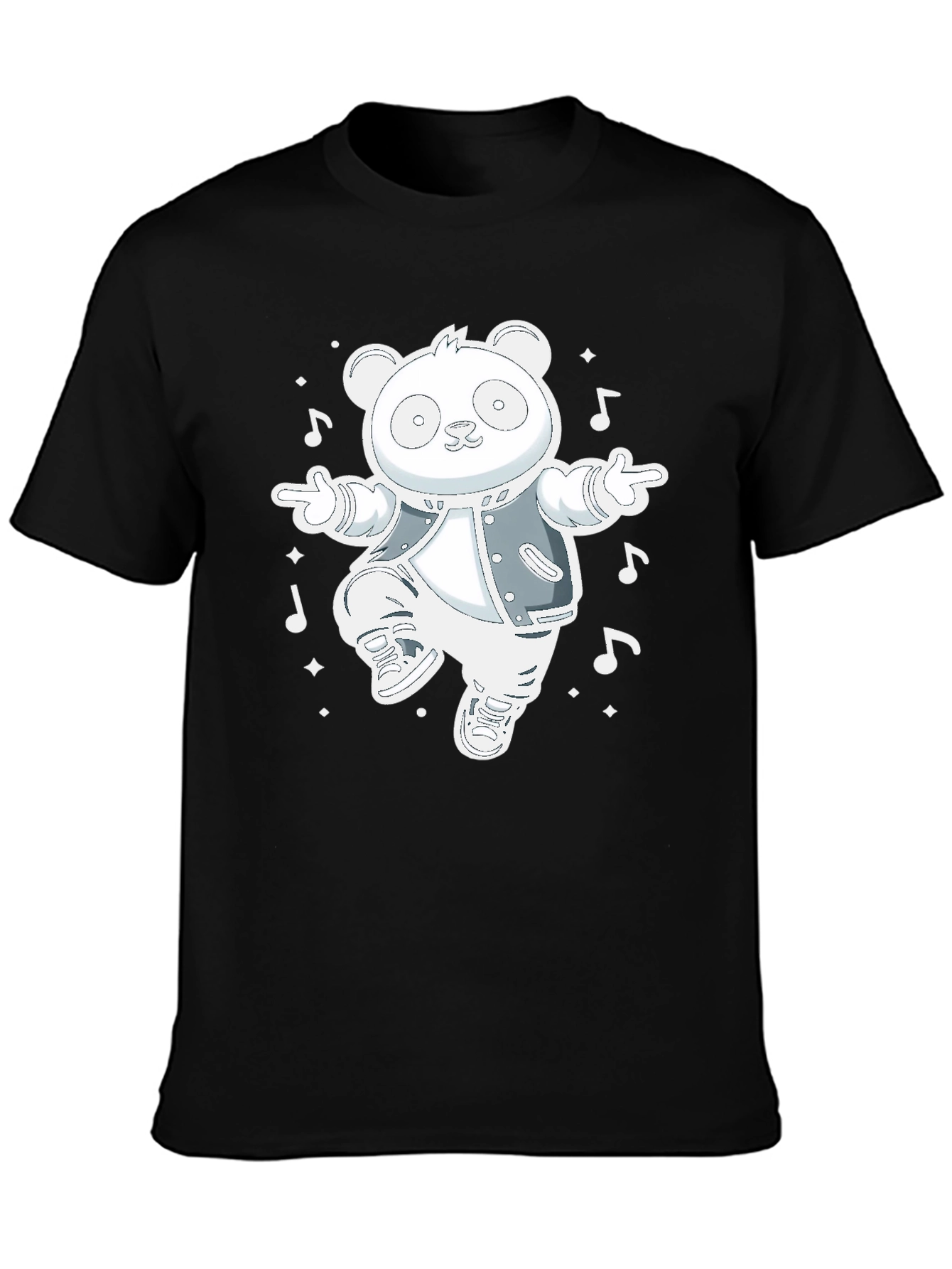 Dancing Panda Graphic Tee - Stylish Black Cotton T-Shirt