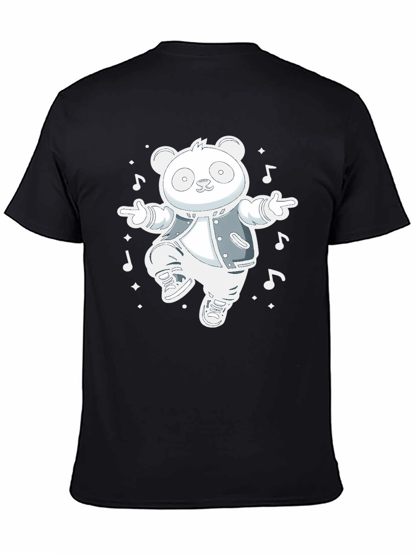 Dancing Panda Graphic Tee - Stylish Black Cotton T-Shirt