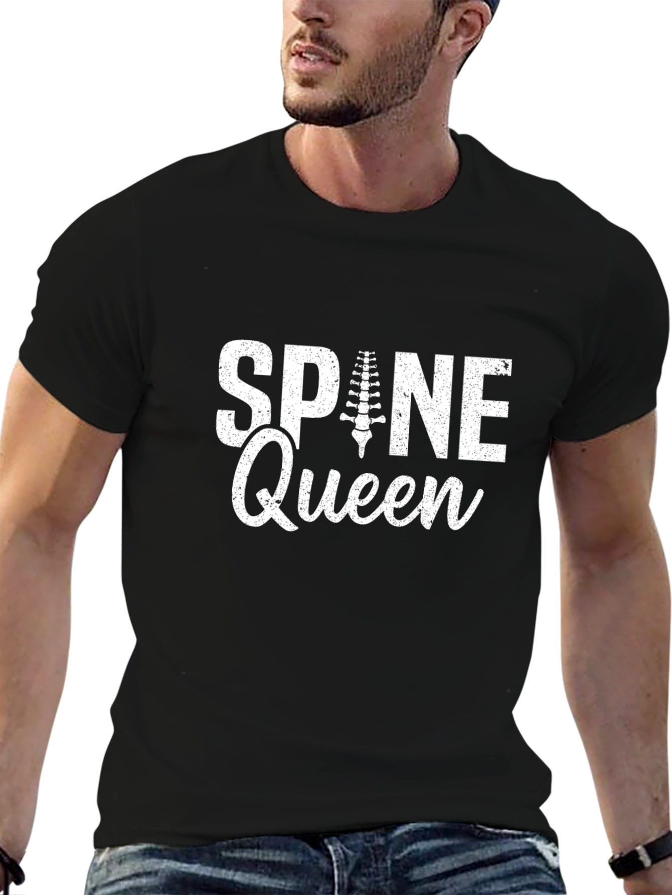 Spine Queen Graphic Tee - Black Cotton T-Shirt