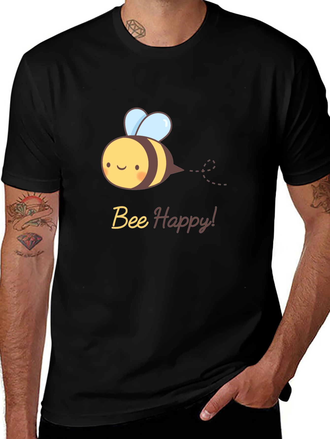Bee Happy T-Shirt - Cute Cartoon Bee Design