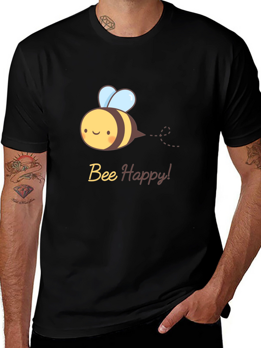 Bee Happy T-Shirt - Cute Cartoon Bee Design