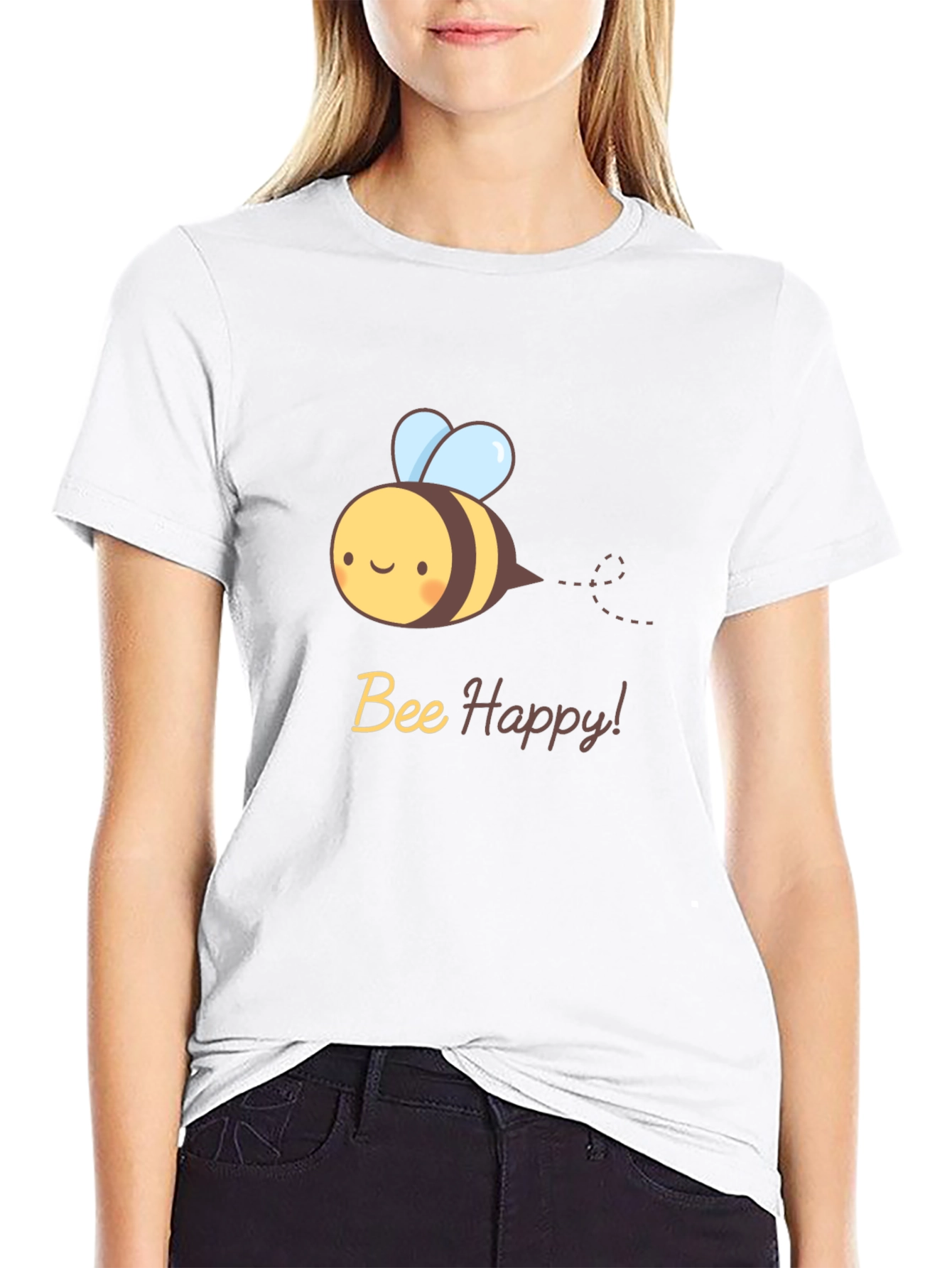 Bee Happy T-Shirt - Cute Cartoon Bee Design