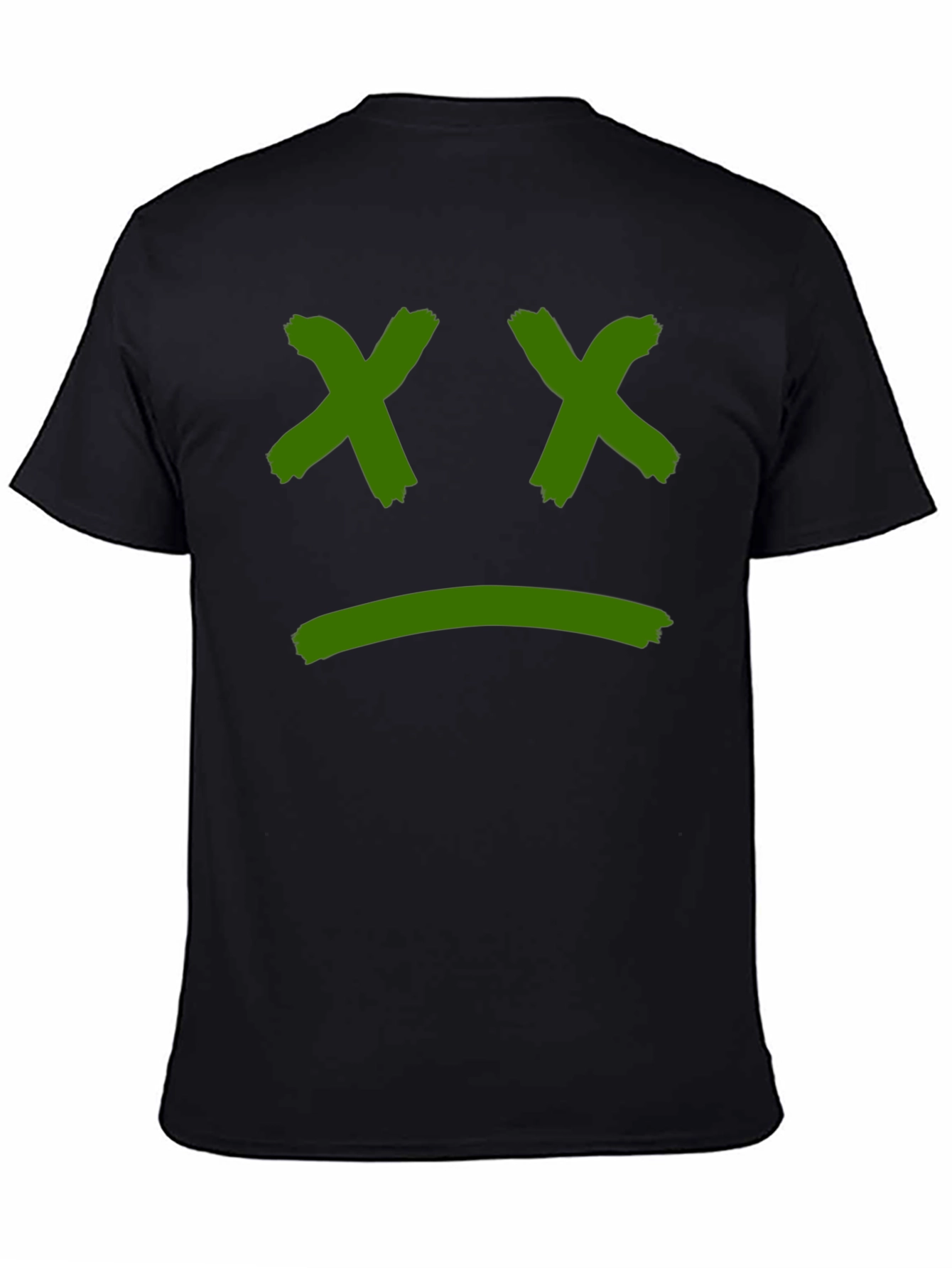 Sad Face Graphic Tee - Black Cotton T-Shirt