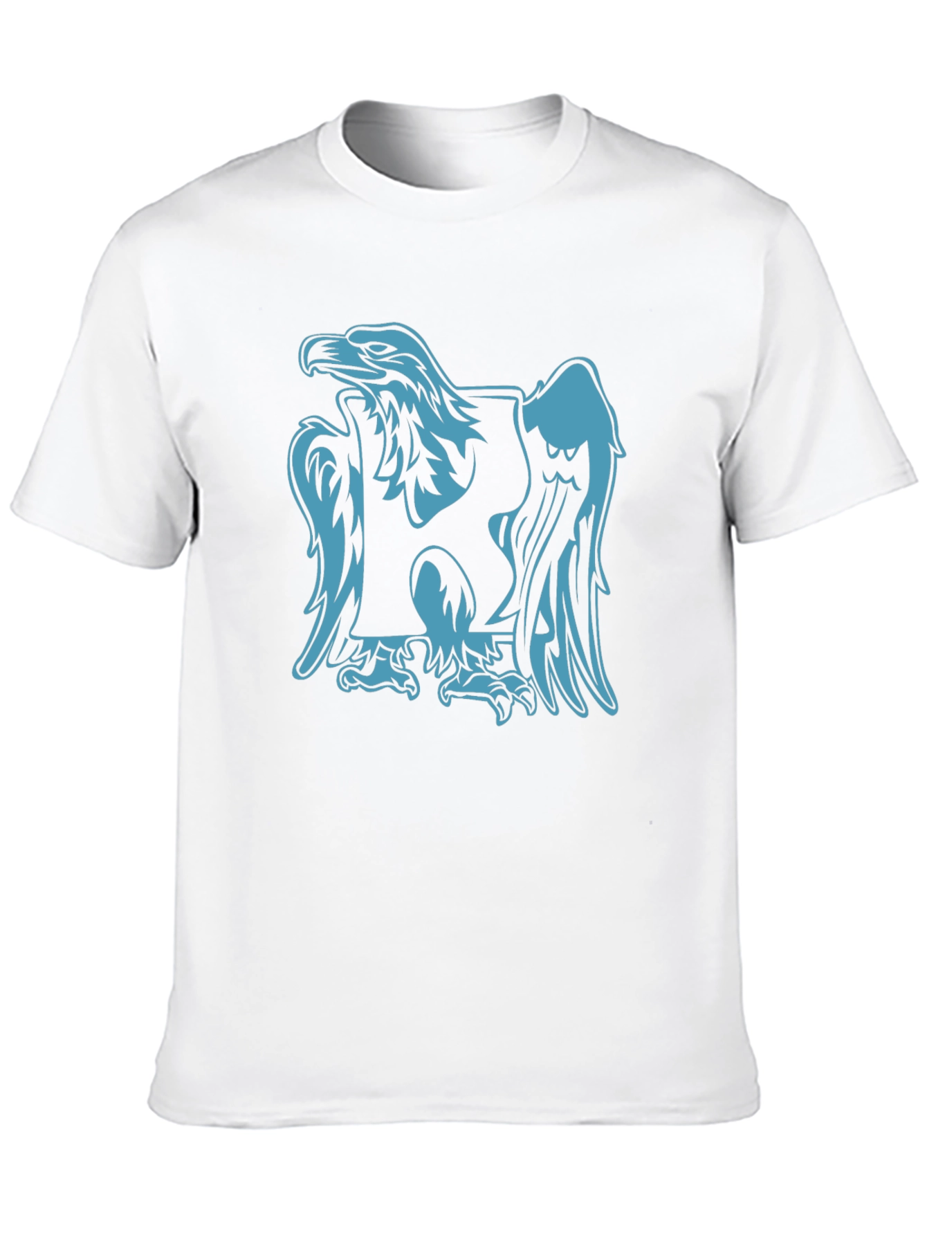 Black Tee with Blue Eagle Graphic
