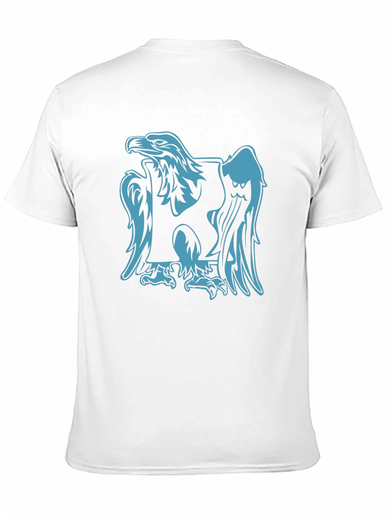 Black Tee with Blue Eagle Graphic
