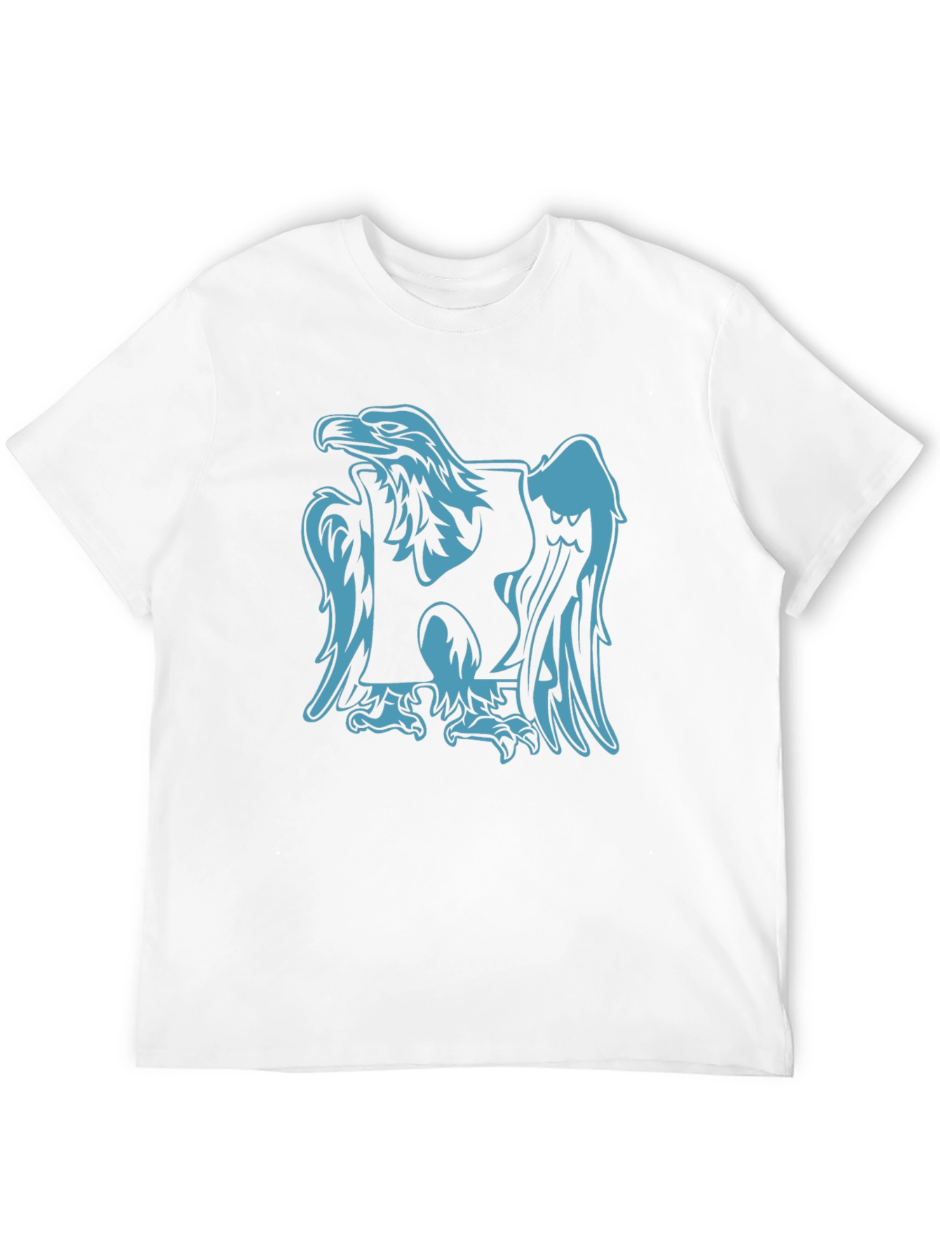 Black Tee with Blue Eagle Graphic