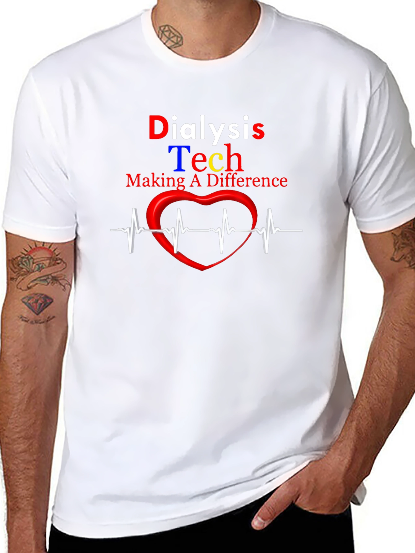 Dialysis Tech Heartbeat T-Shirt - Making a Difference