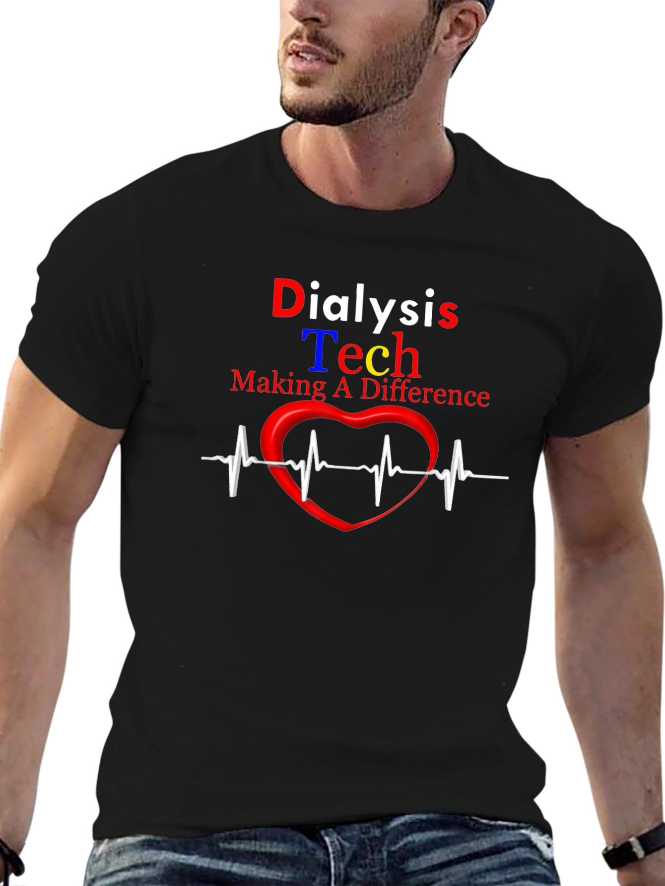 Dialysis Tech Heartbeat T-Shirt - Making a Difference