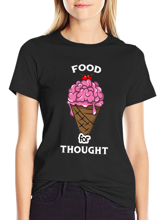 Food for Thought T-Shirt - Brain Ice Cream Cone Graphic Tee