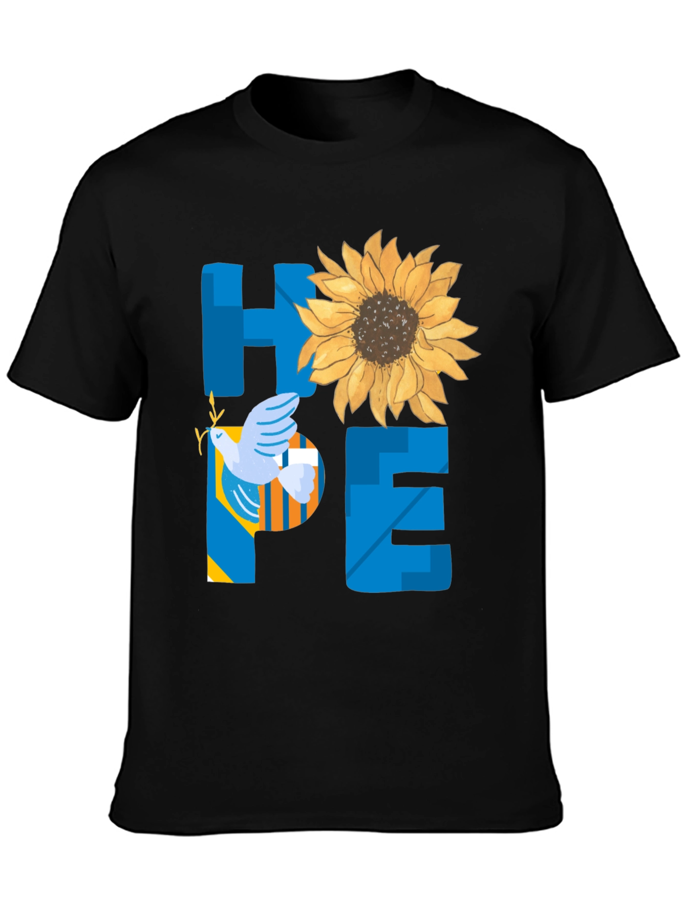 Hope Ukraine T-Shirt Sunflower Peace Dove