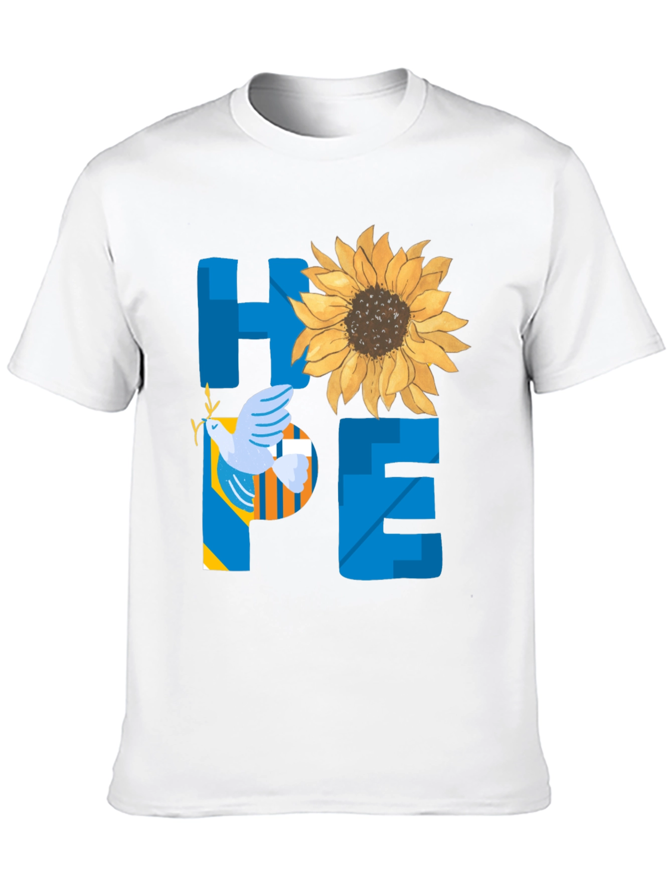 Hope Ukraine T-Shirt Sunflower Peace Dove