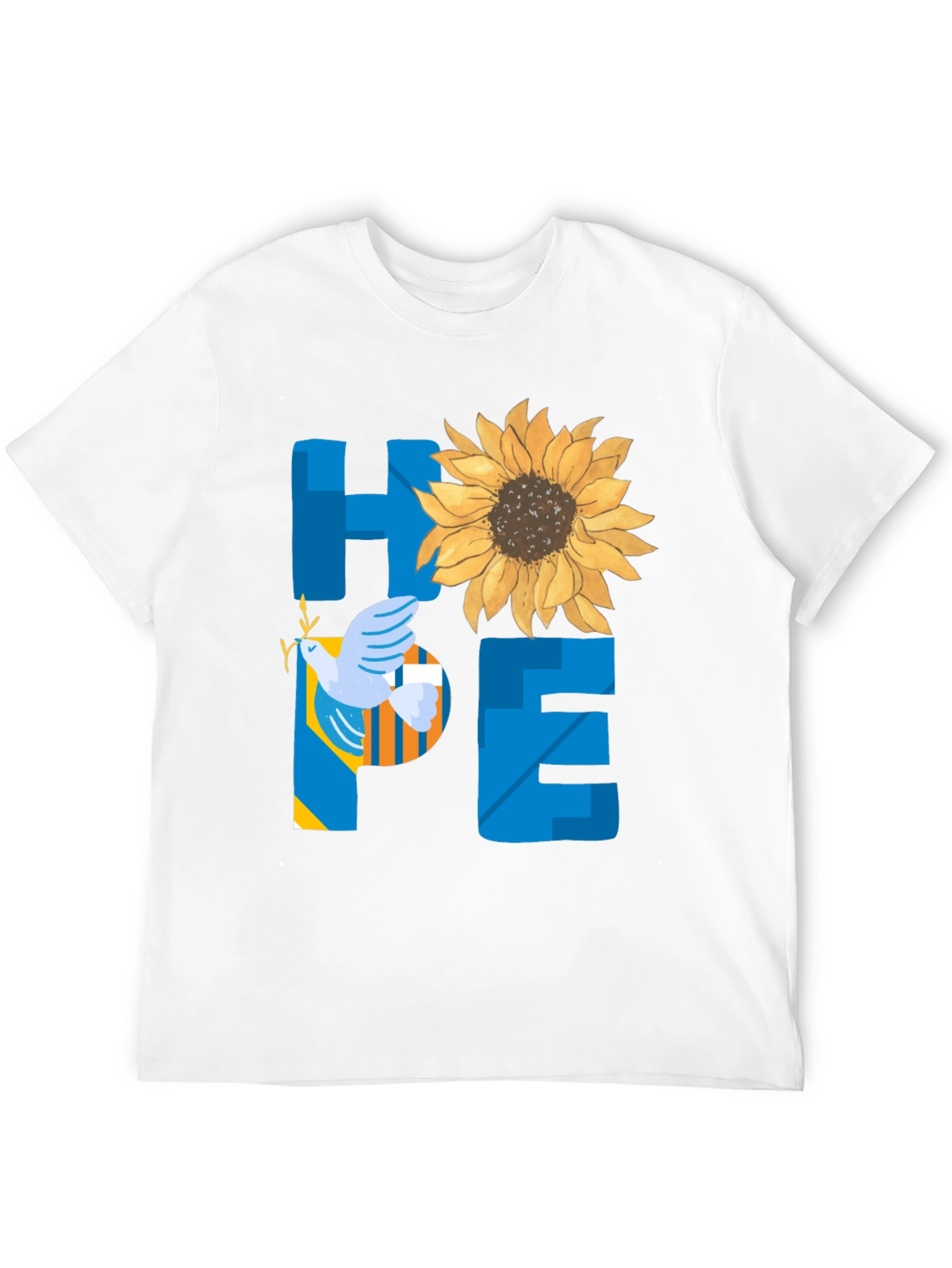 Hope Ukraine T-Shirt Sunflower Peace Dove