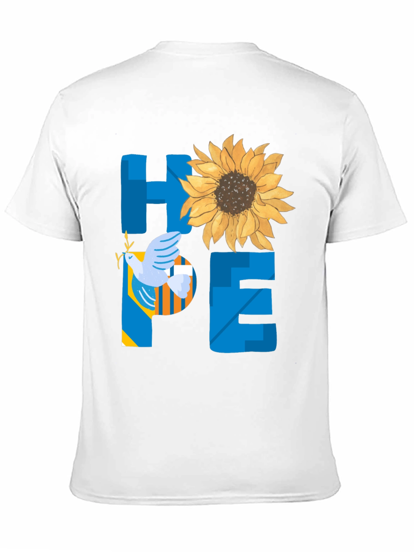 Hope Ukraine T-Shirt Sunflower Peace Dove