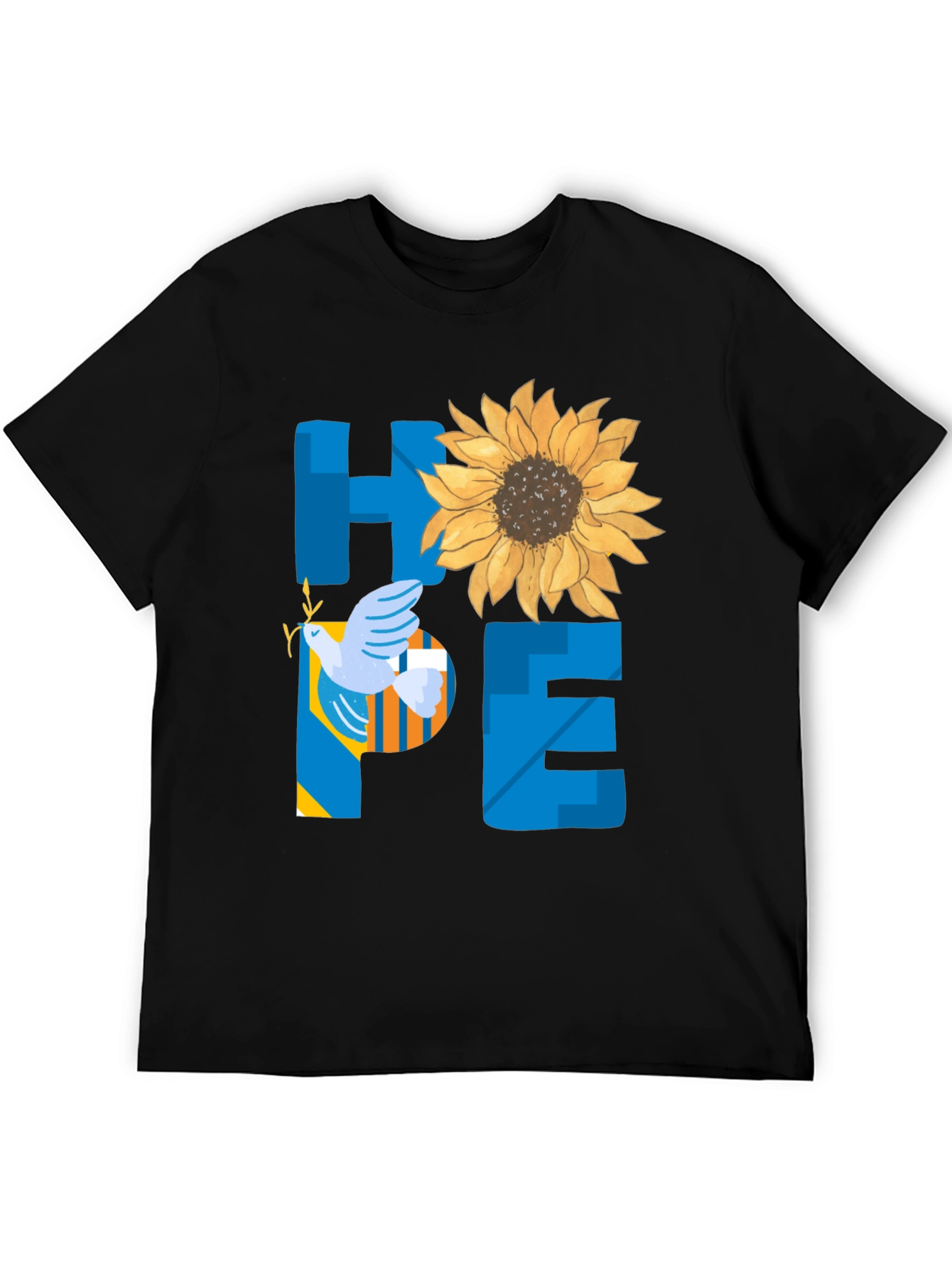 Hope Ukraine T-Shirt Sunflower Peace Dove