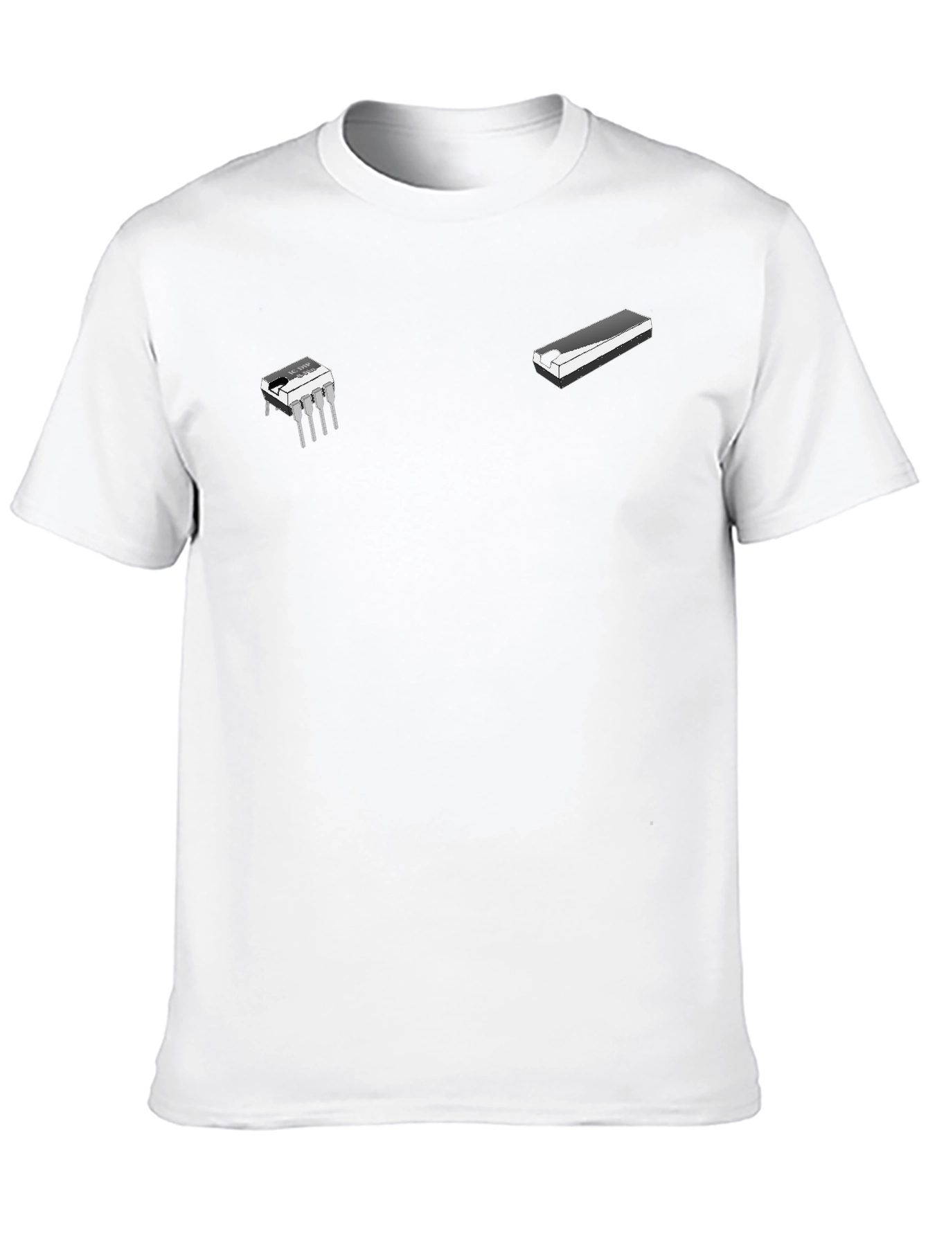 Novelty Black T-Shirt with Instrument Graphics