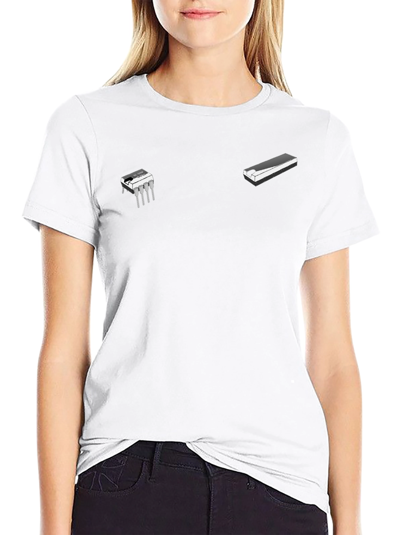 Novelty Black T-Shirt with Instrument Graphics