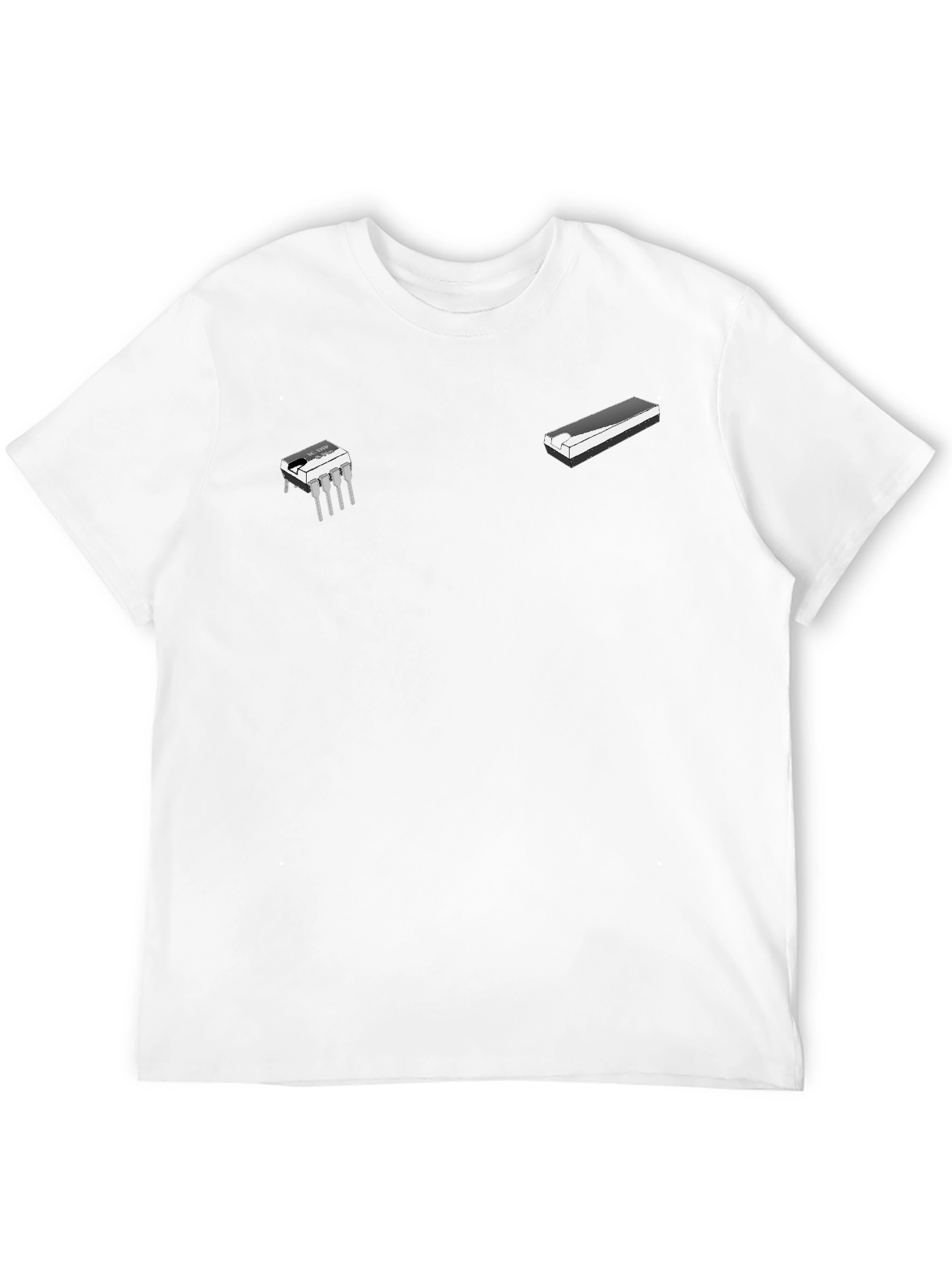 Novelty Black T-Shirt with Instrument Graphics