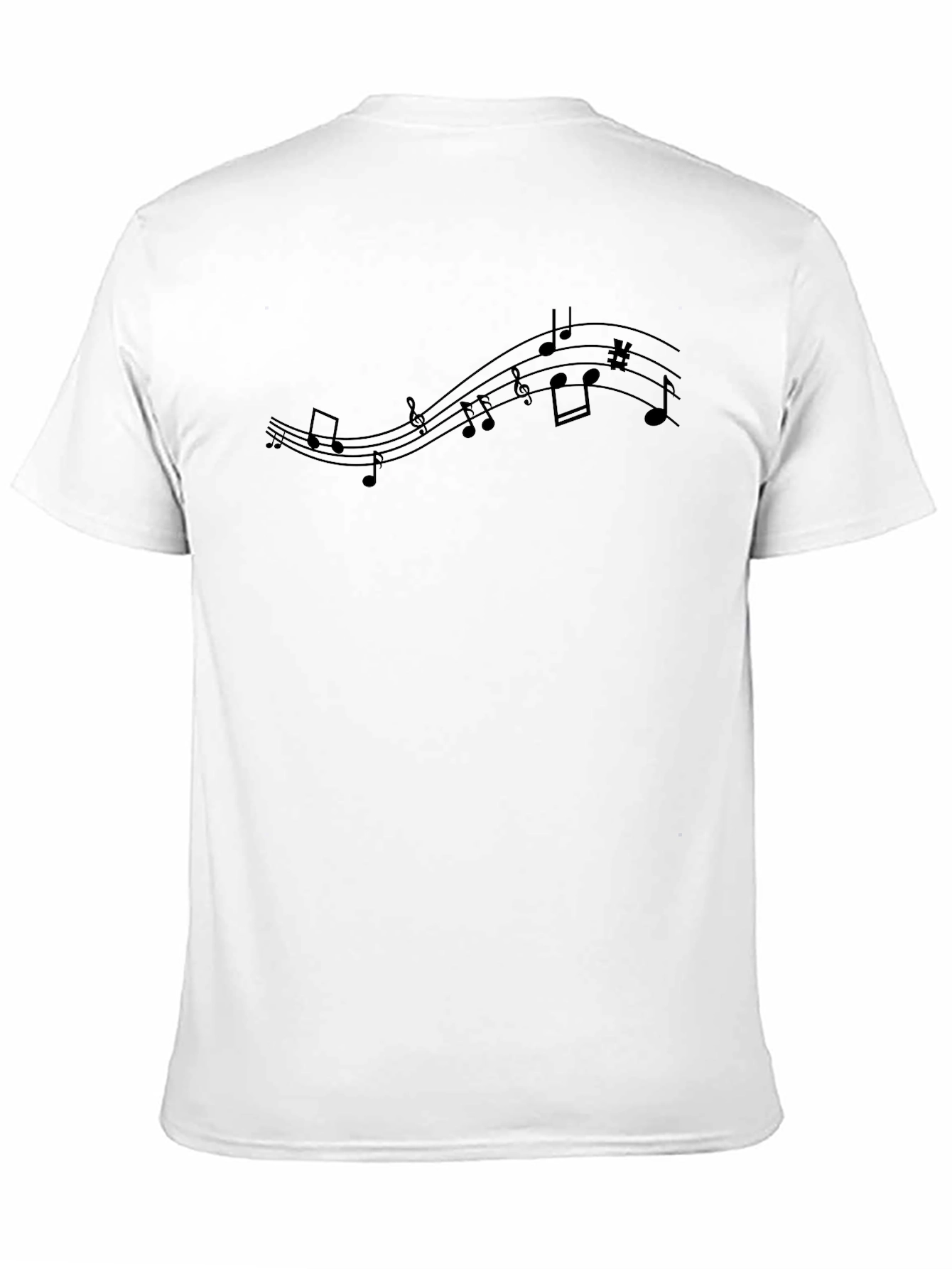 Musical Notes T-Shirt - Mens Black Tee