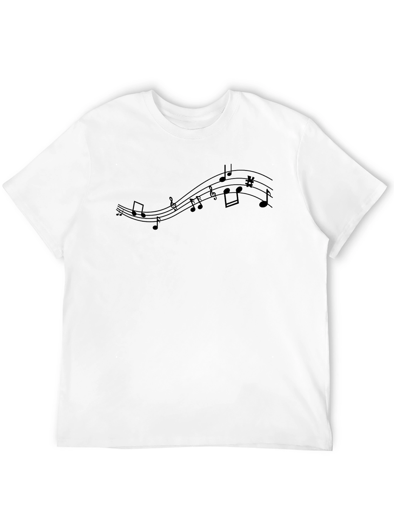 Musical Notes T-Shirt - Mens Black Tee