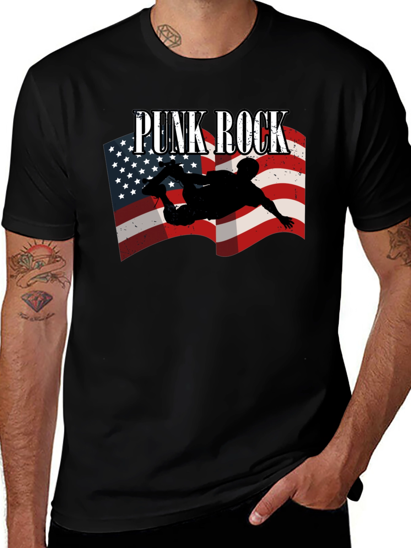Punk Rock USA Flag T-Shirt