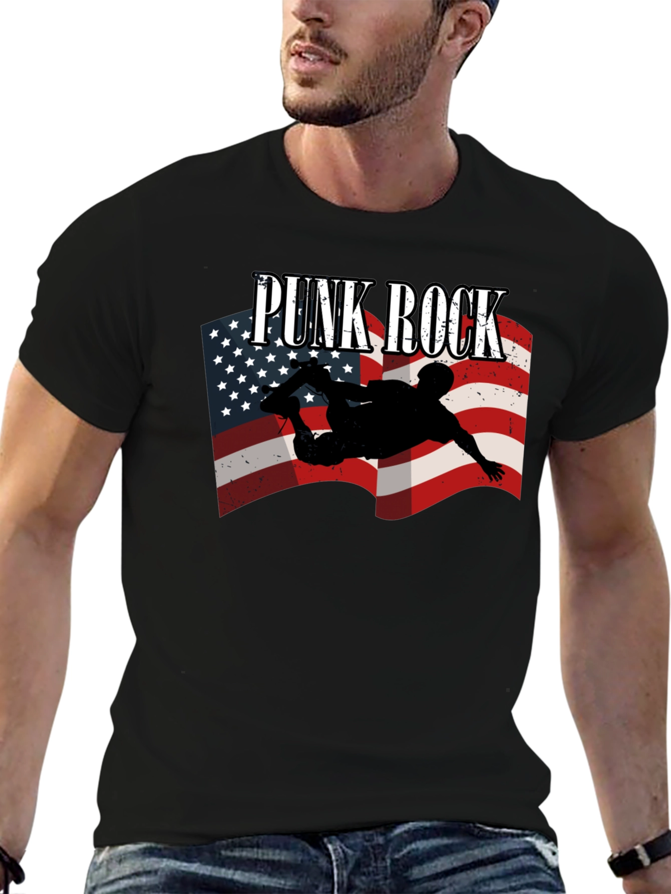 Punk Rock USA Flag T-Shirt