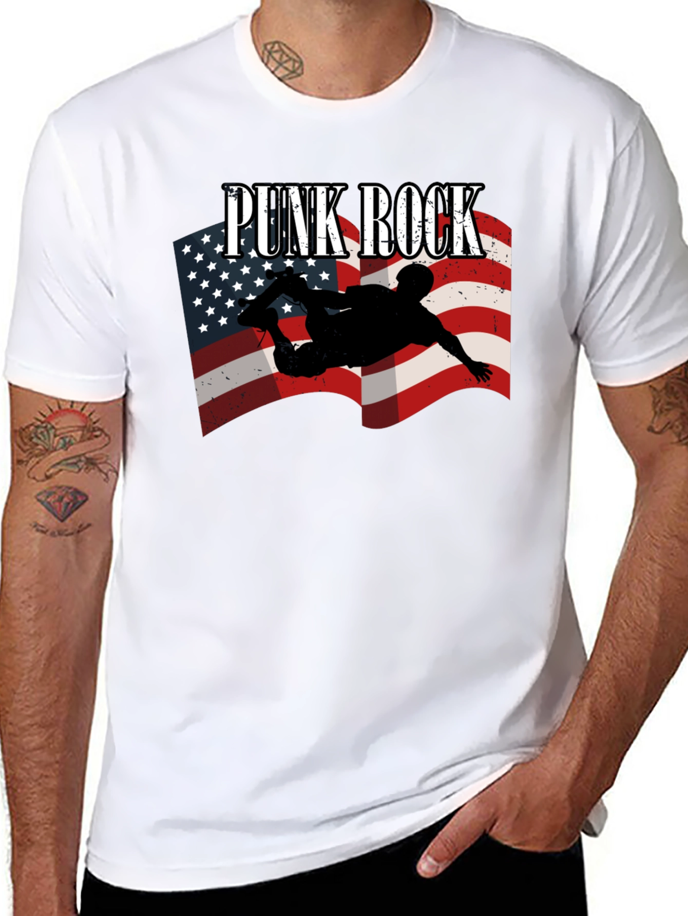 Punk Rock USA Flag T-Shirt
