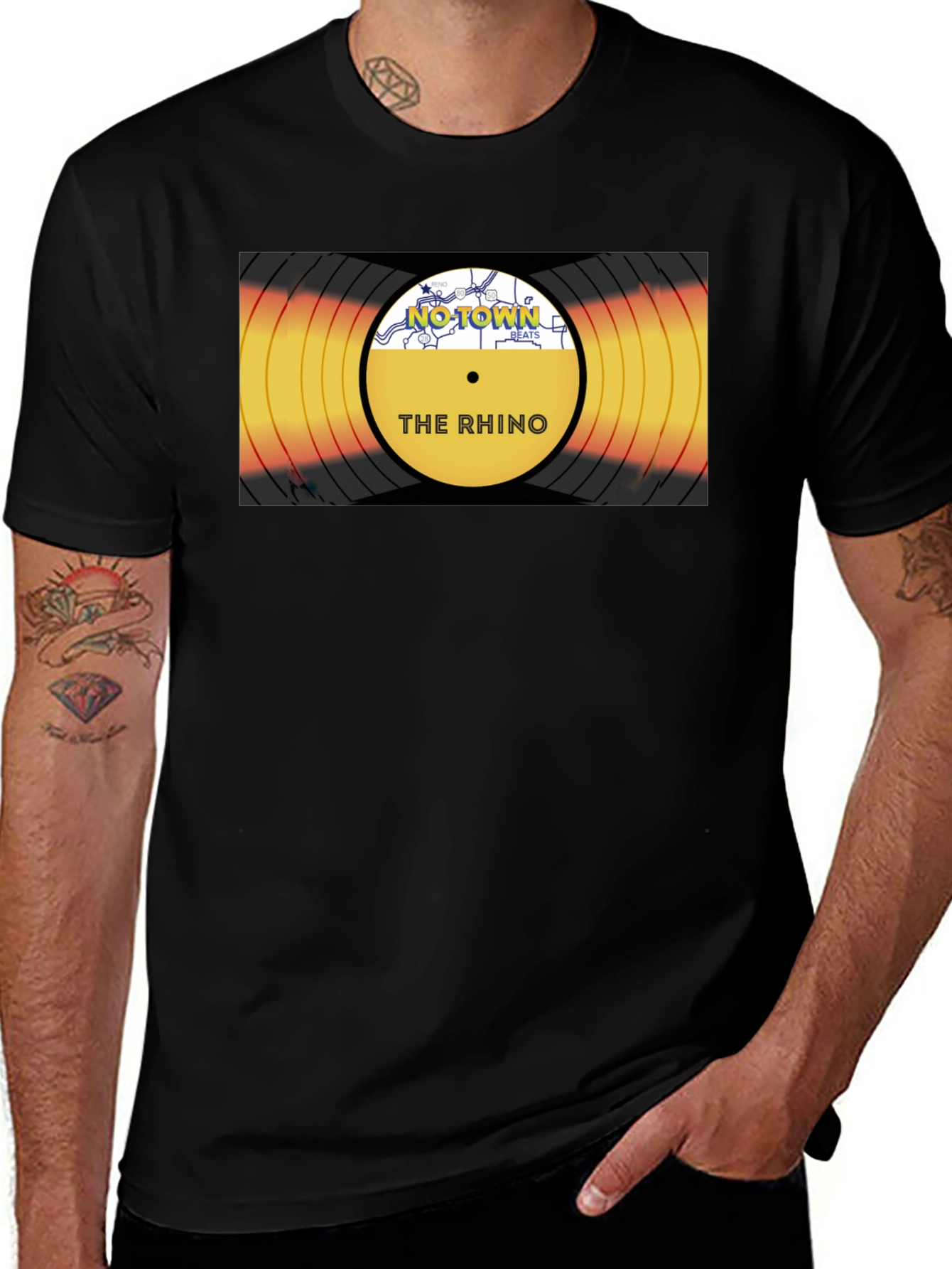 The Rhino Record T-Shirt - Black