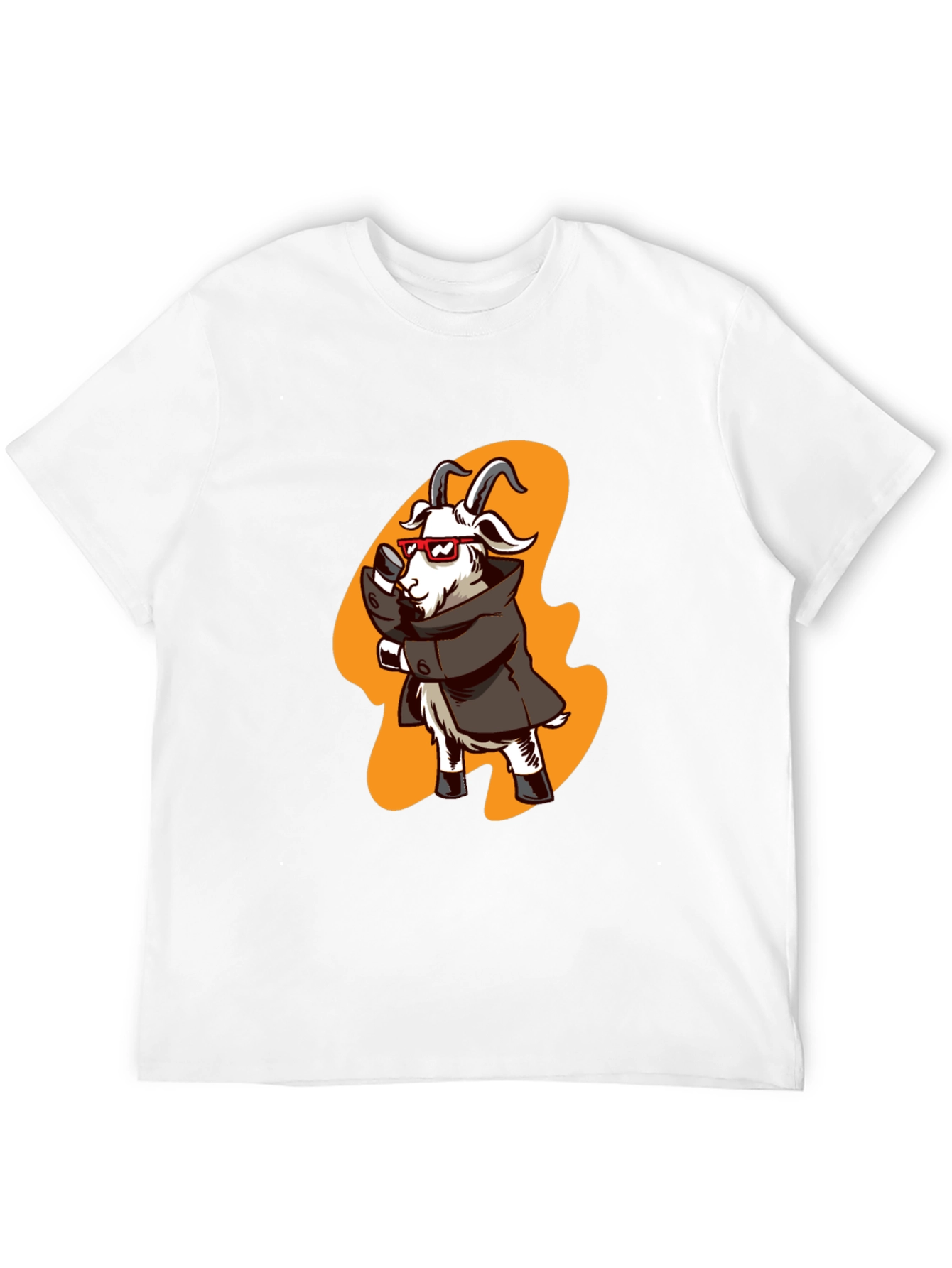 Cool Goat in Trench Coat Graphic Tee