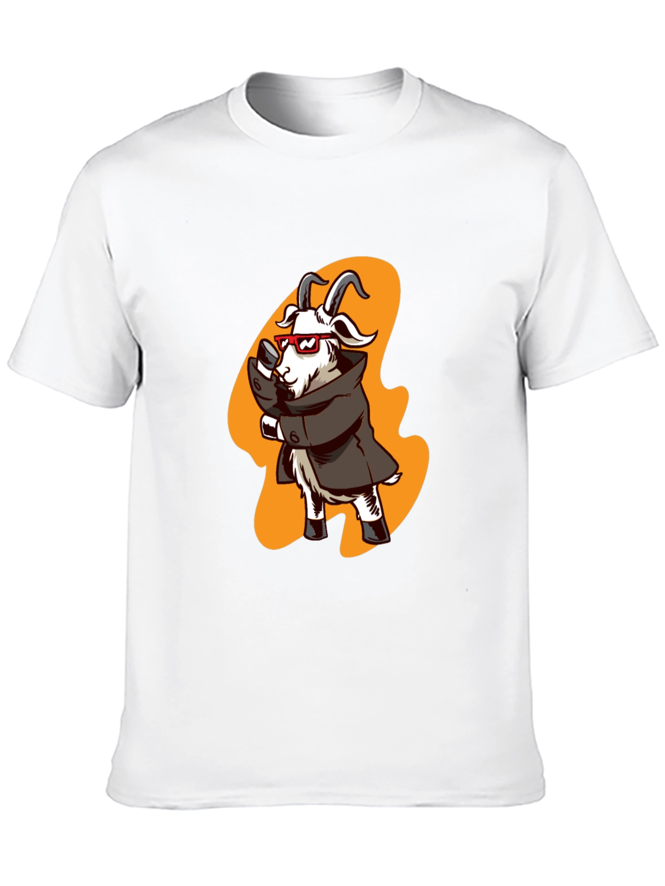 Cool Goat in Trench Coat Graphic Tee