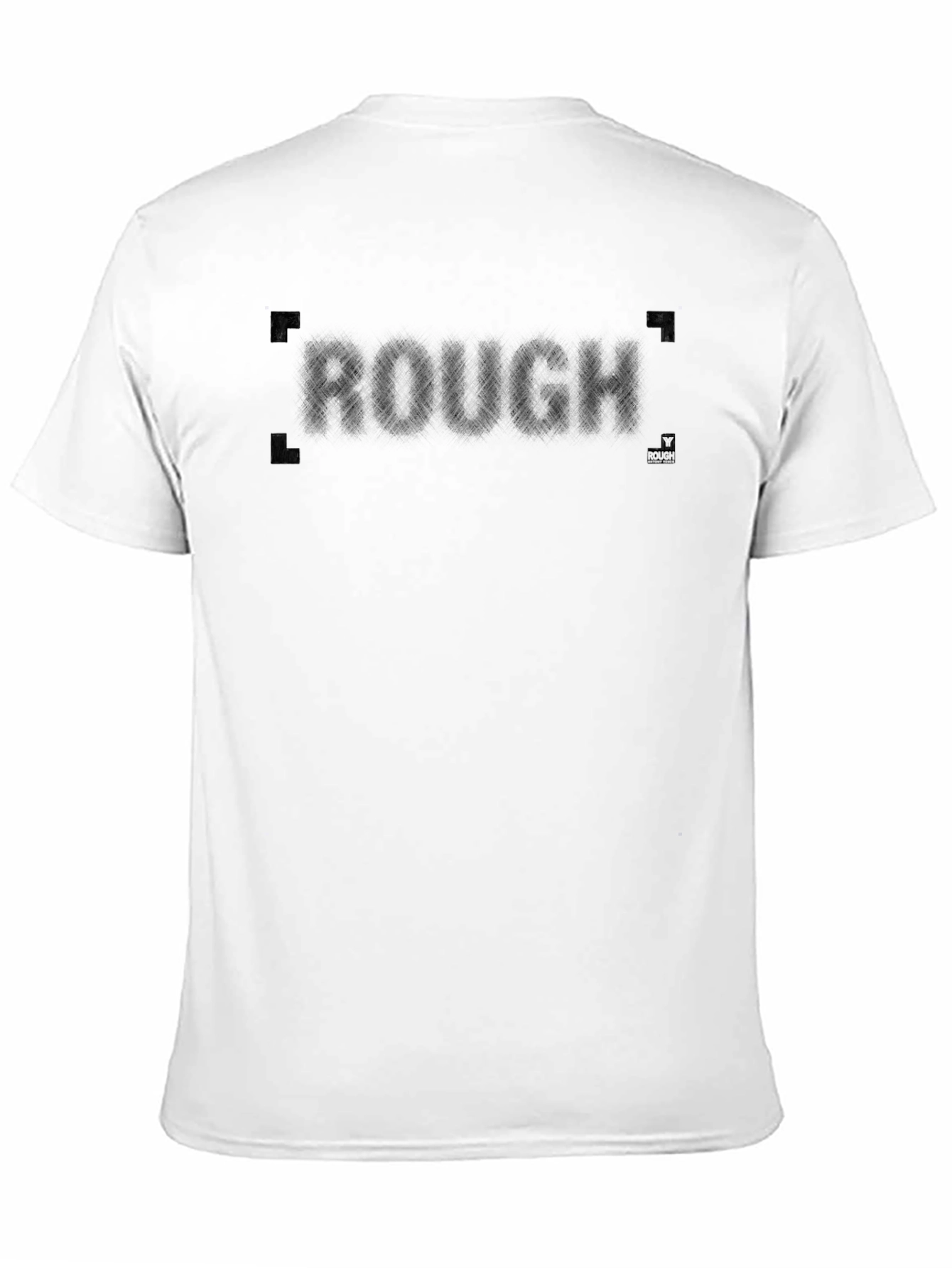 Mens Black ROUGH Crew Neck T-Shirt