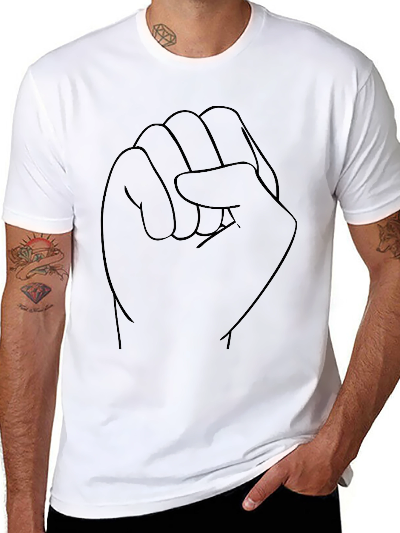 Black Fist Graphic Tee - Solidarity Statement T-Shirt