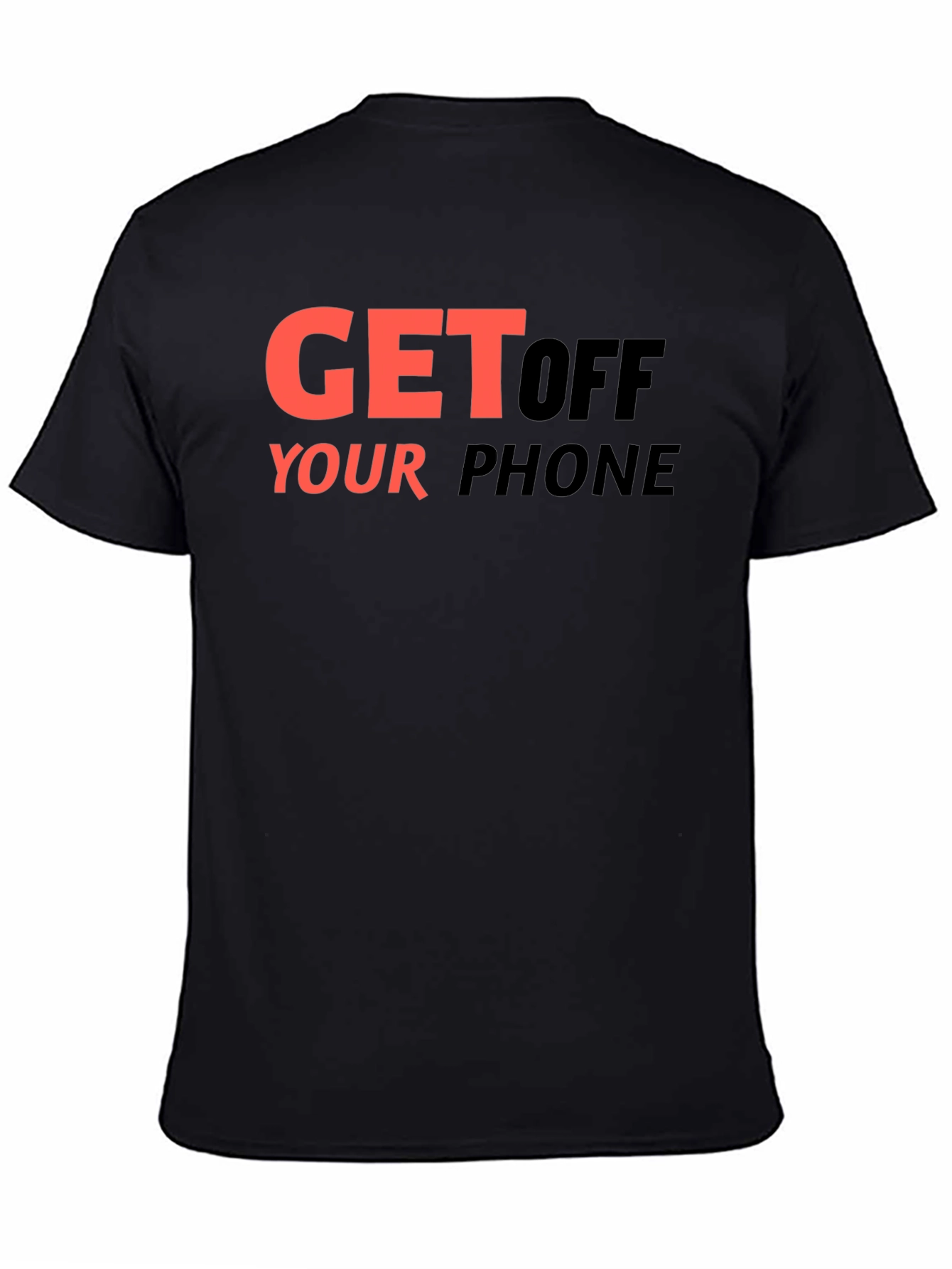 Get Off Your Phone Graphic Tee - Black