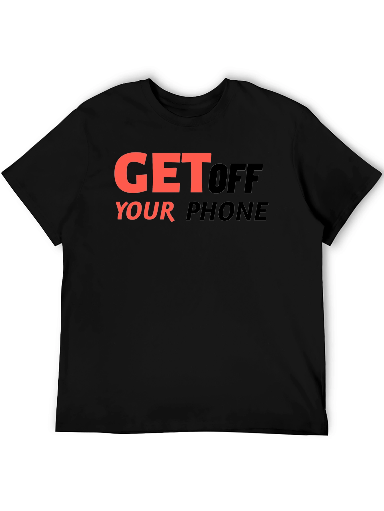 Get Off Your Phone Graphic Tee - Black