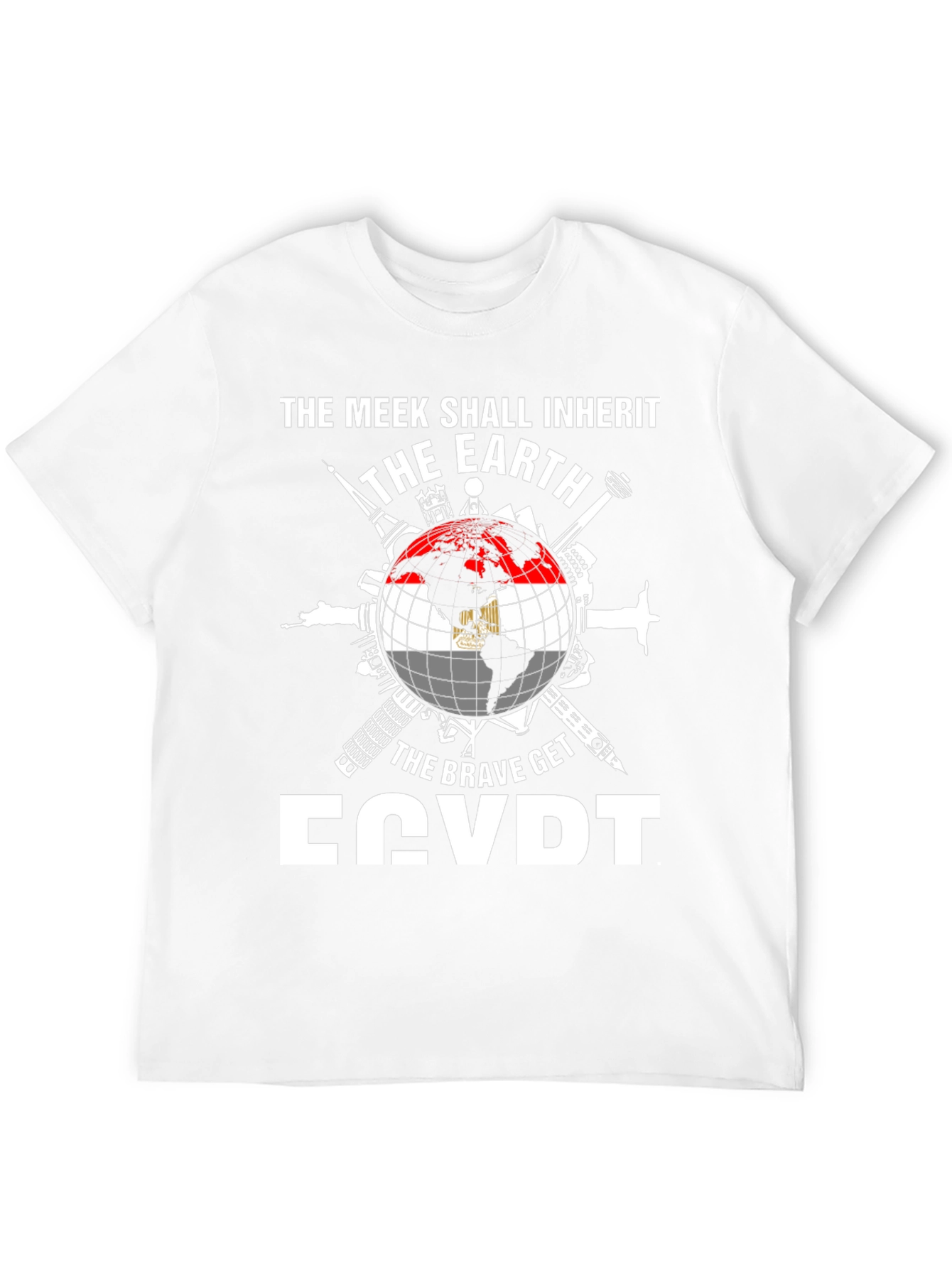 Egypt Flag Globe T-Shirt - Meek Shall Inherit
