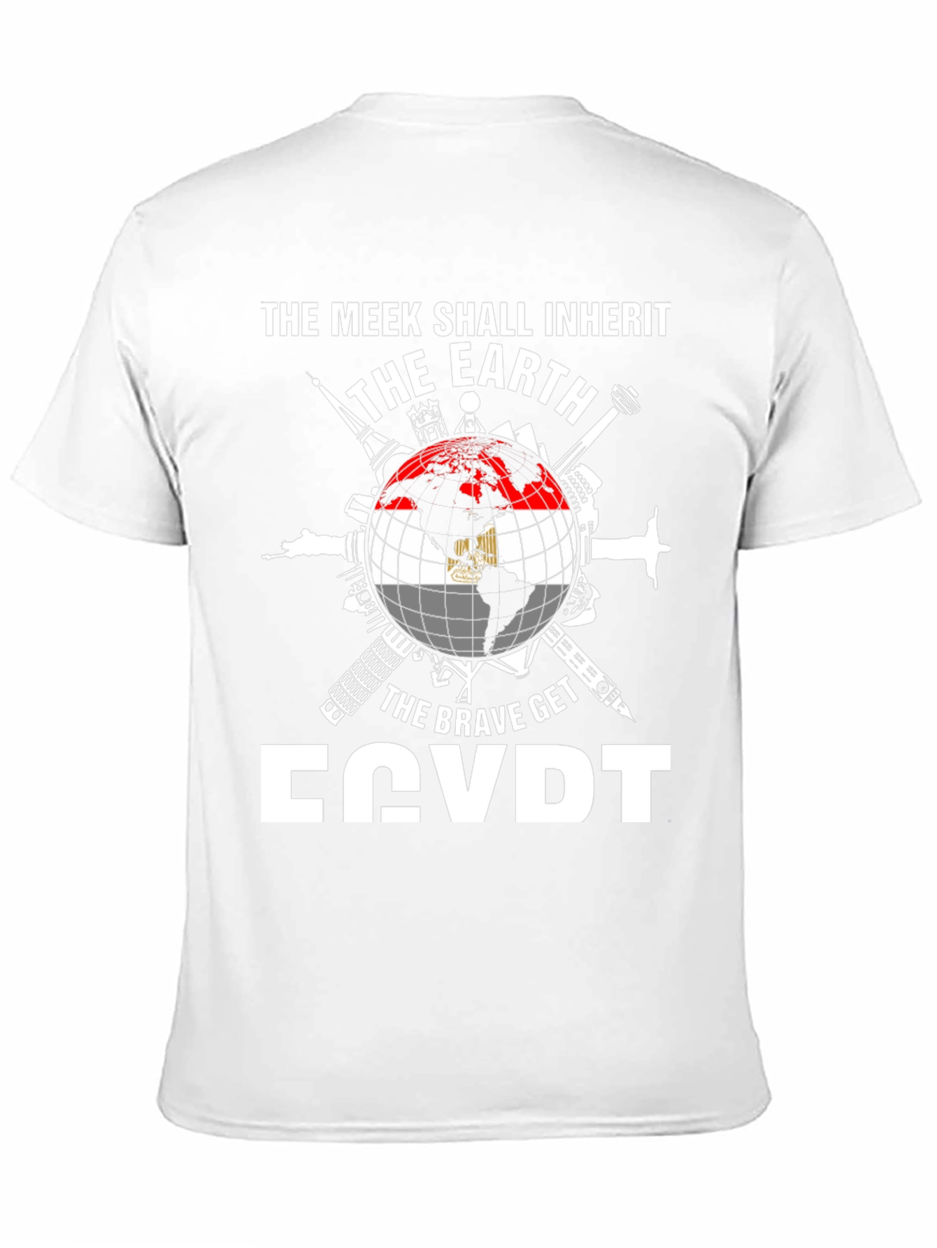 Egypt Flag Globe T-Shirt - Meek Shall Inherit
