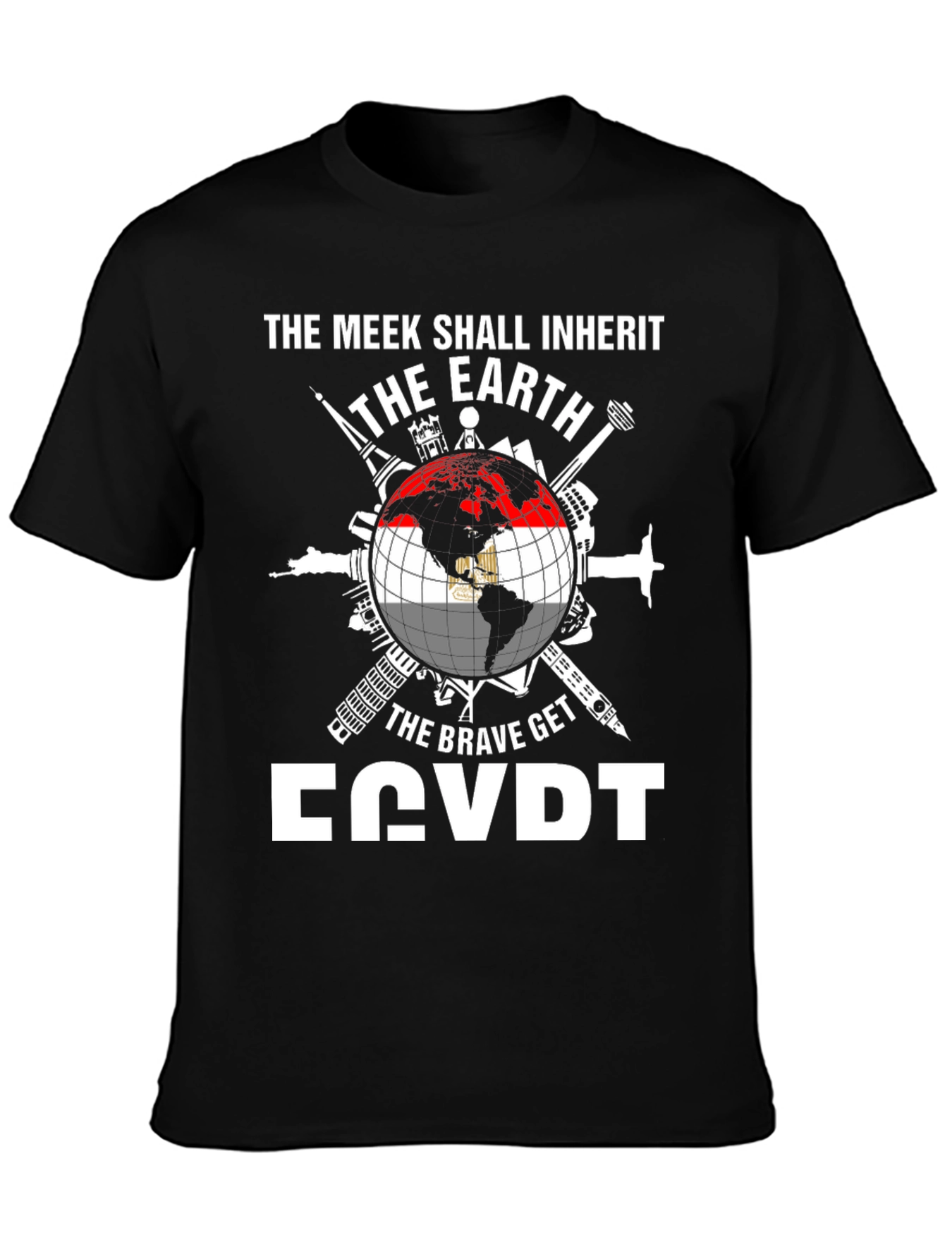 Egypt Flag Globe T-Shirt - Meek Shall Inherit