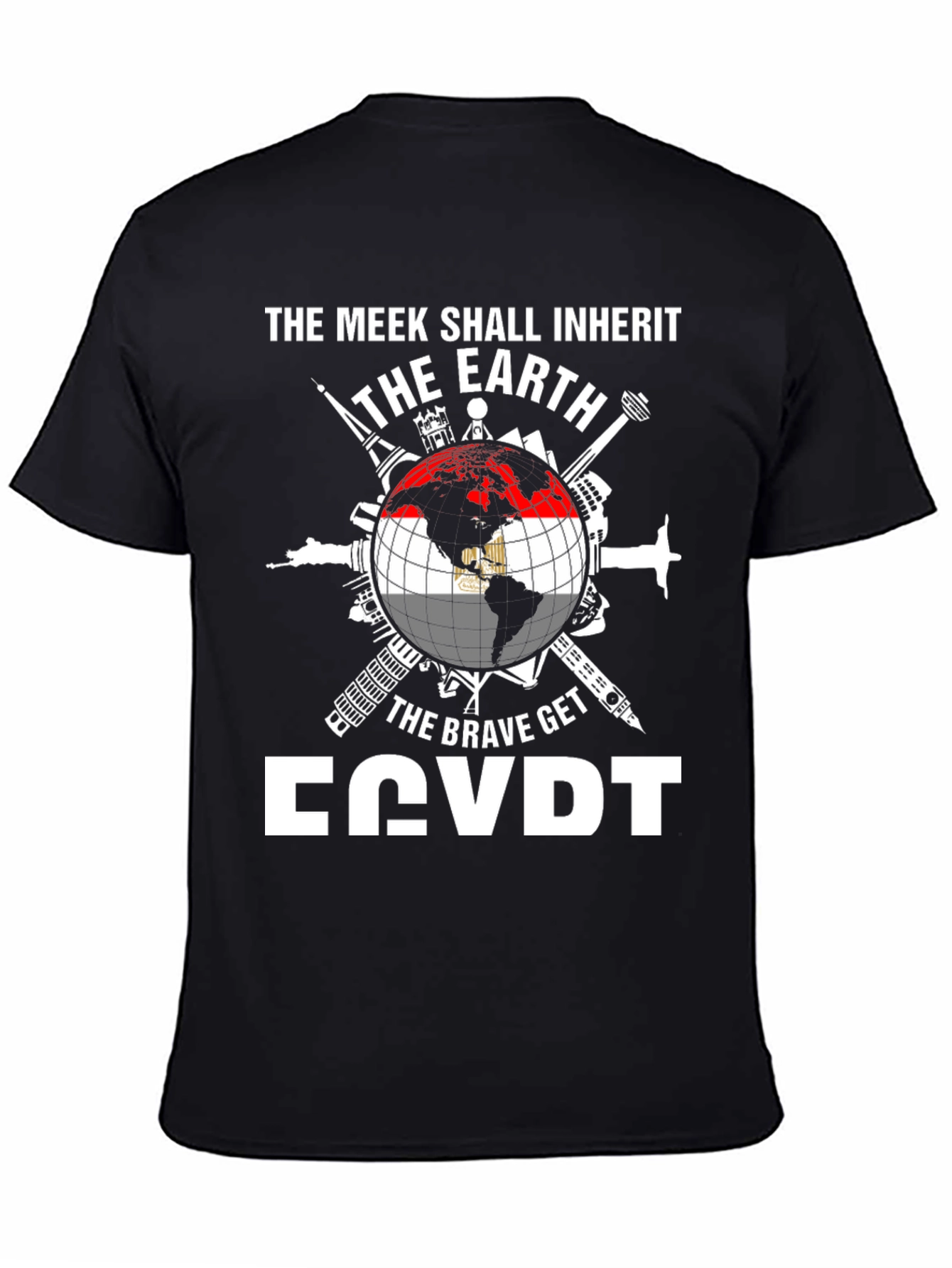 Egypt Flag Globe T-Shirt - Meek Shall Inherit