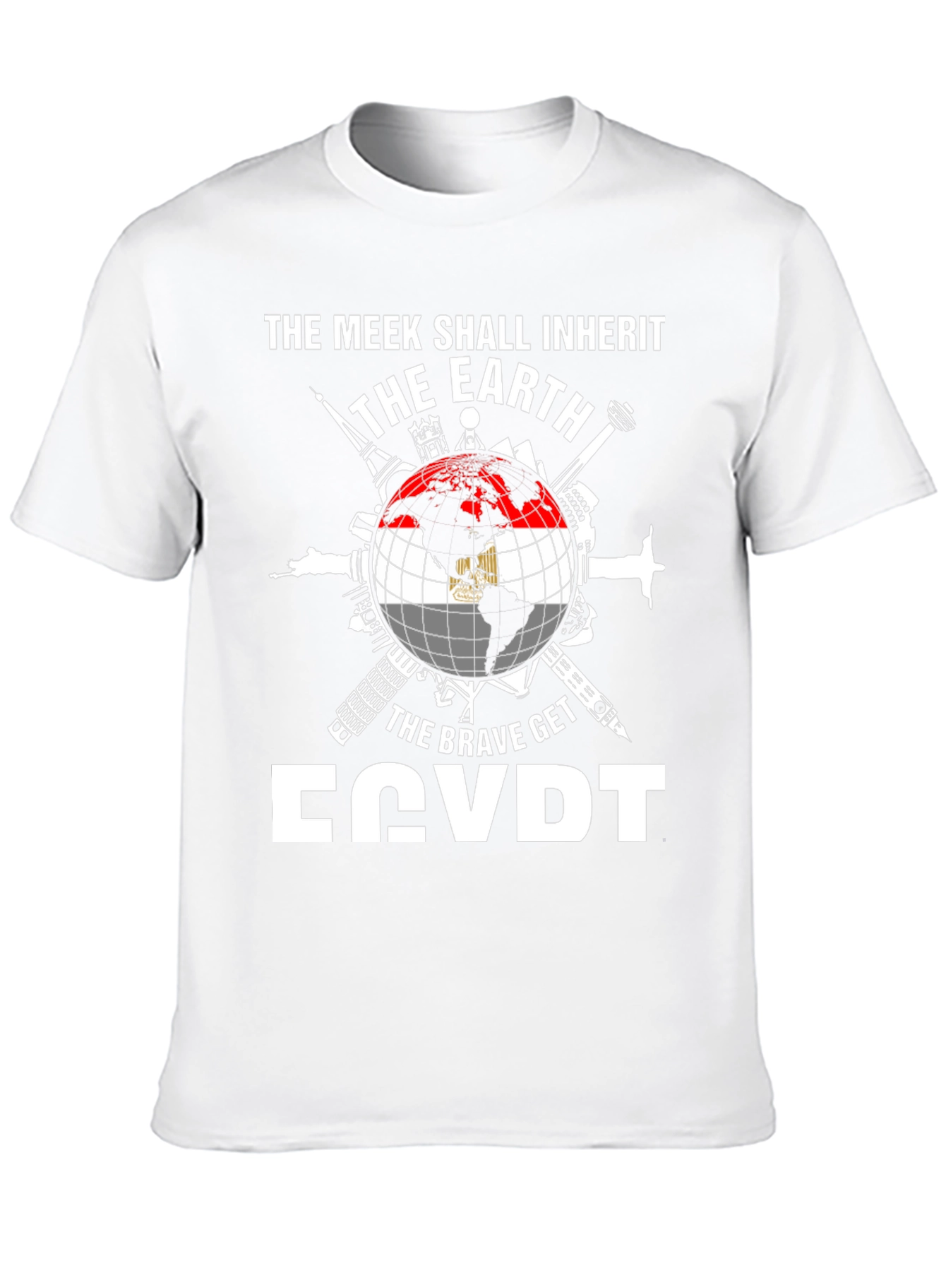 Egypt Flag Globe T-Shirt - Meek Shall Inherit
