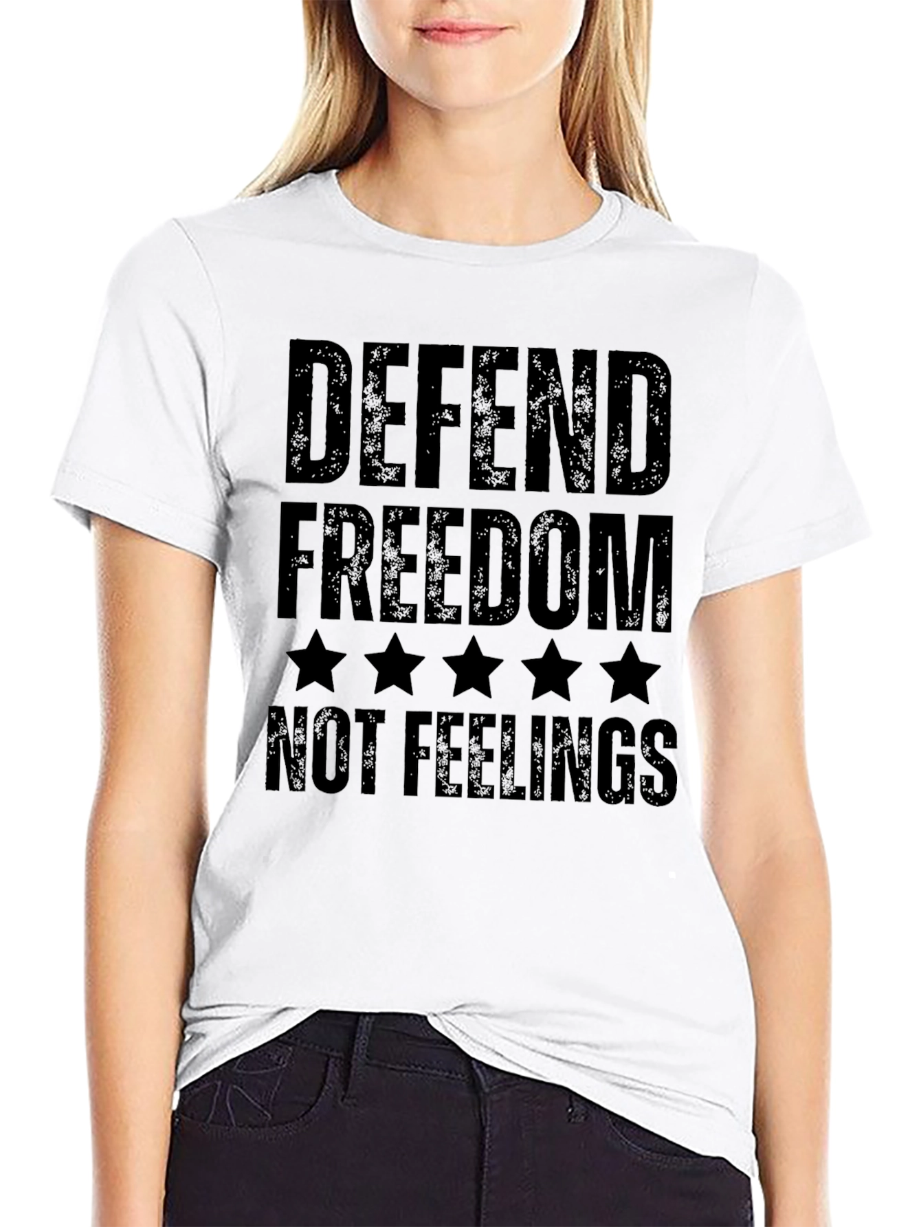 Defend Freedom Not Feelings Black Graphic Tee