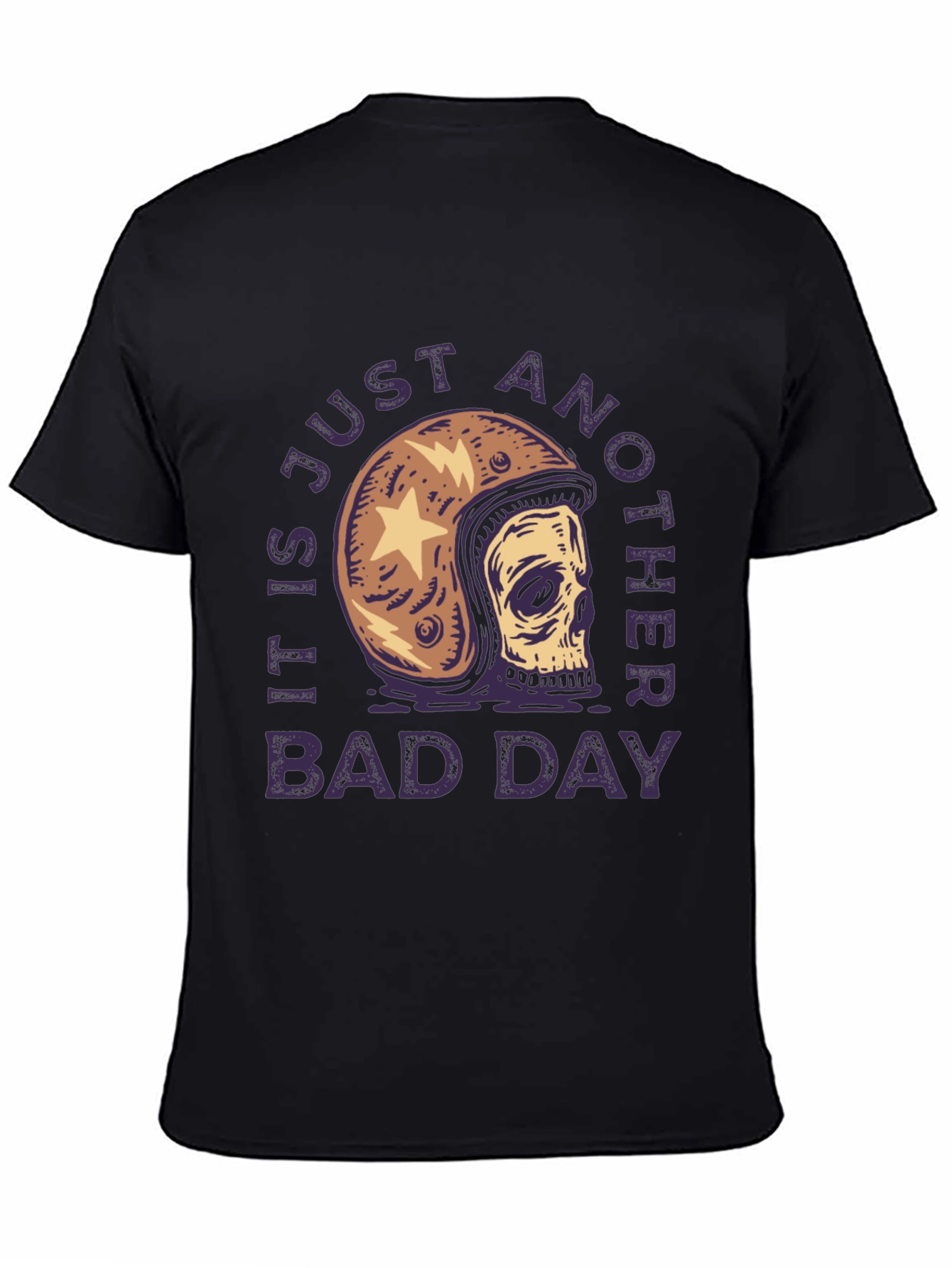 Skull Helmet Graphic Tee - Just Another Bad Day