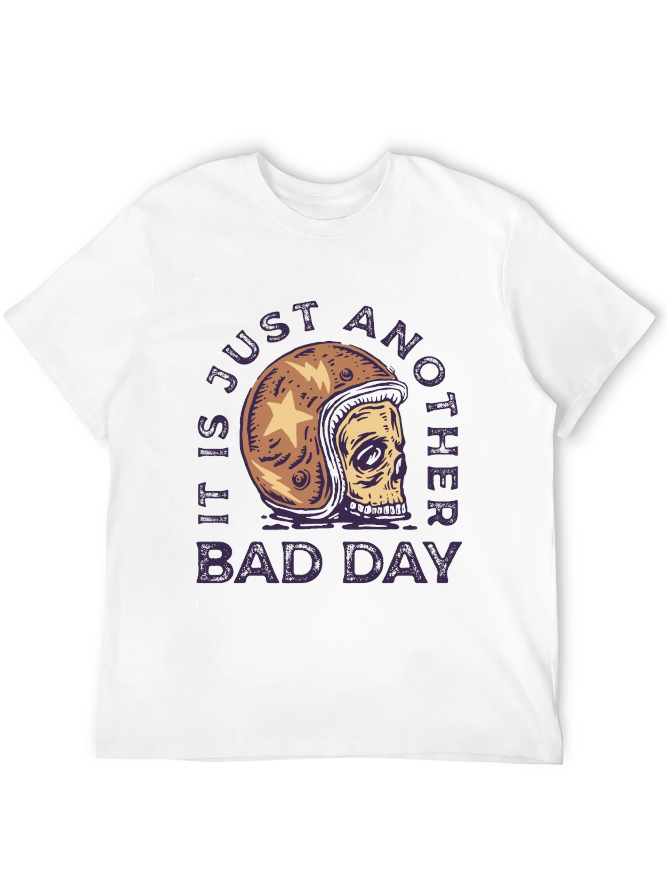 Skull Helmet Graphic Tee - Just Another Bad Day