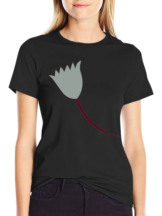 Black T-Shirt with Unique Flower Graphic