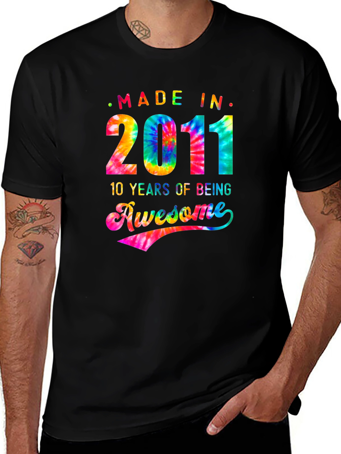 Made In 2011 Awesome Tie-Dye T-Shirt