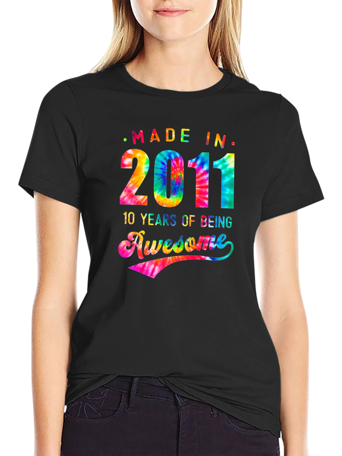 Made In 2011 Awesome Tie-Dye T-Shirt