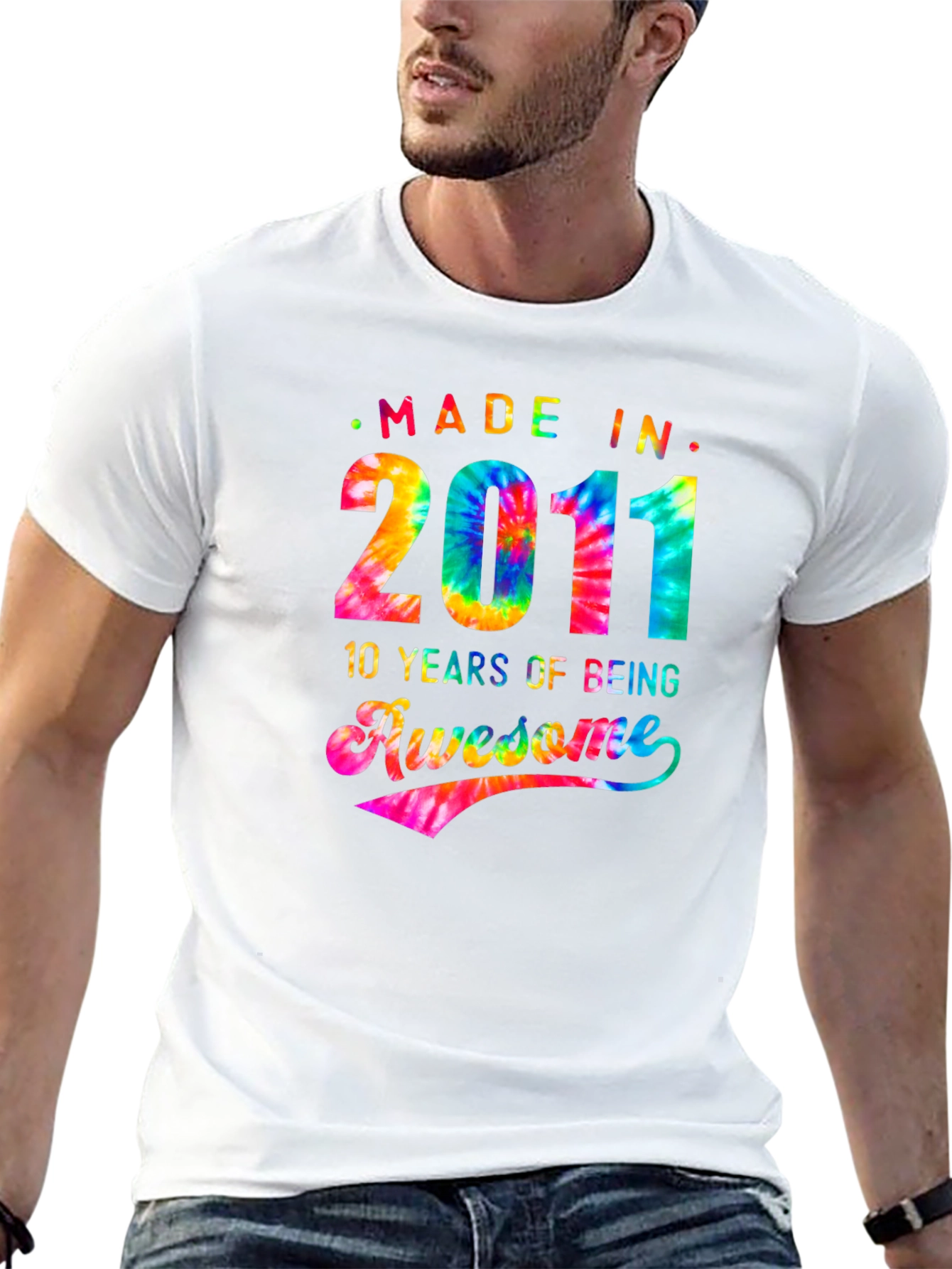 Made In 2011 Awesome Tie-Dye T-Shirt